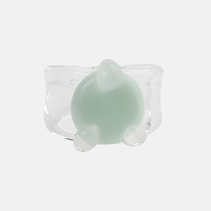 Disc Prong Set Ring, Mint