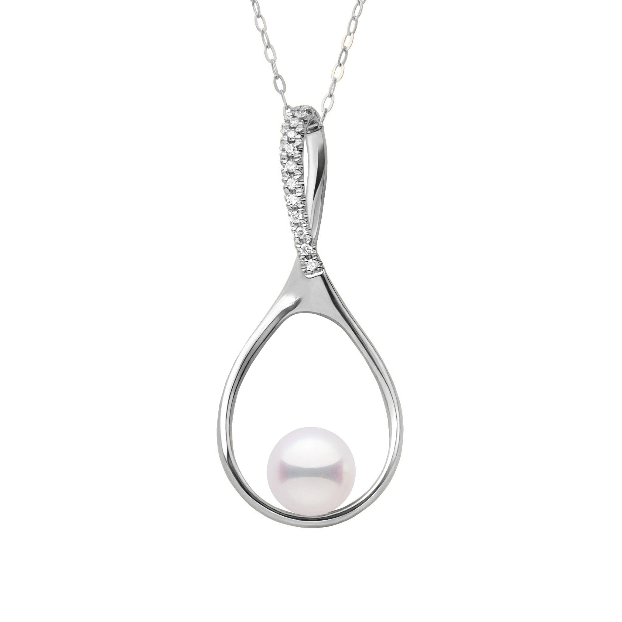 Wishbone Collection 6.5-7.0 mm Akoya Pearl and Diamond Pendant 3 Wishbone Collection 6.5-7.0 mm Akoya Pearl and Diamond Pendant