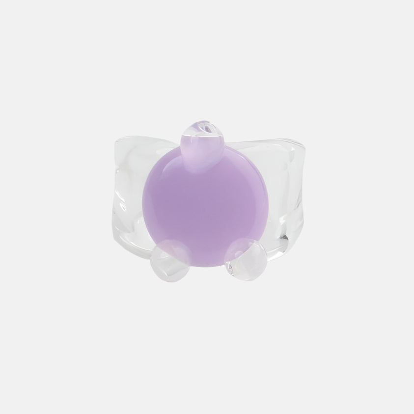 Disc Prong Set Ring, Purple Satin