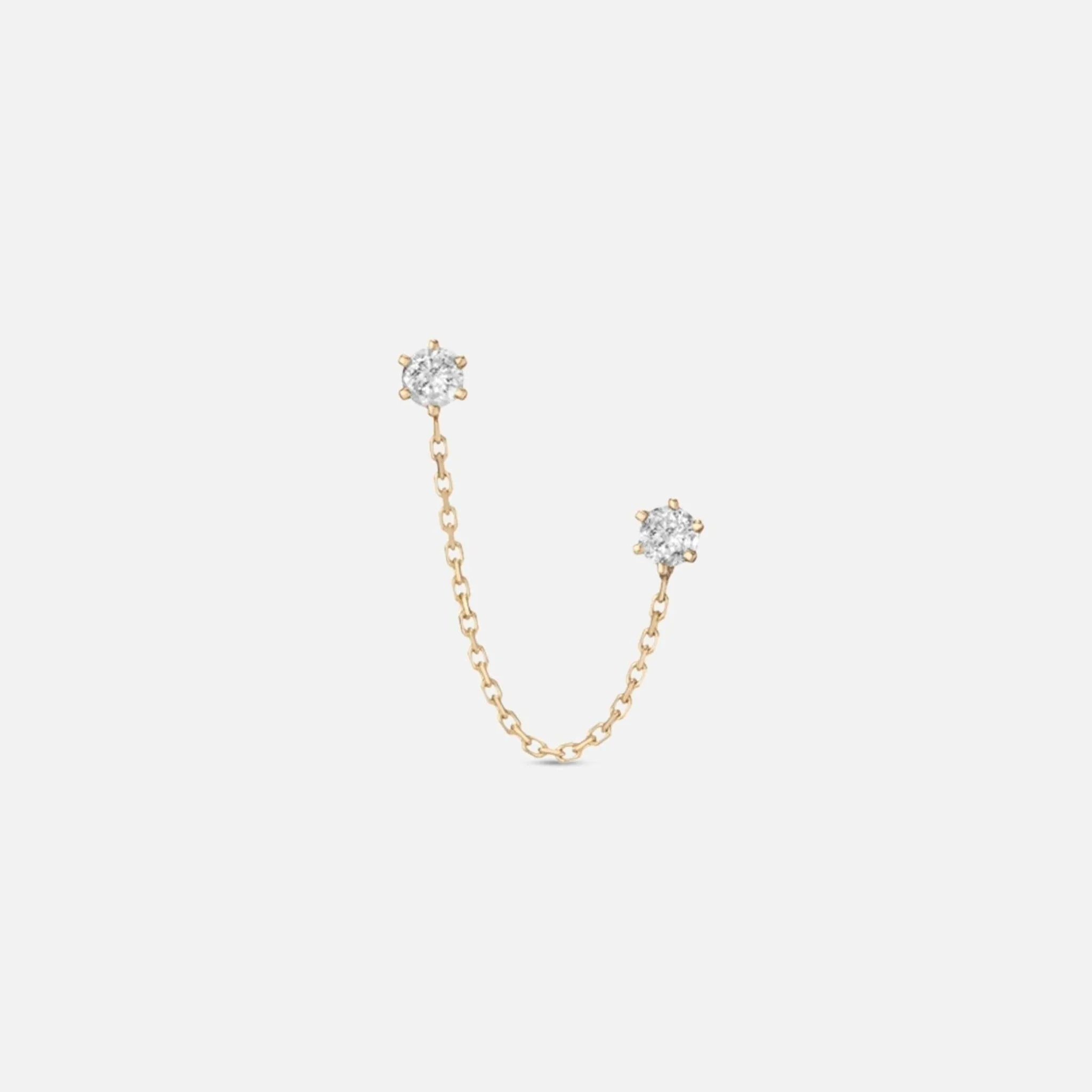 Double 6 Prong Grey Diamond Stud