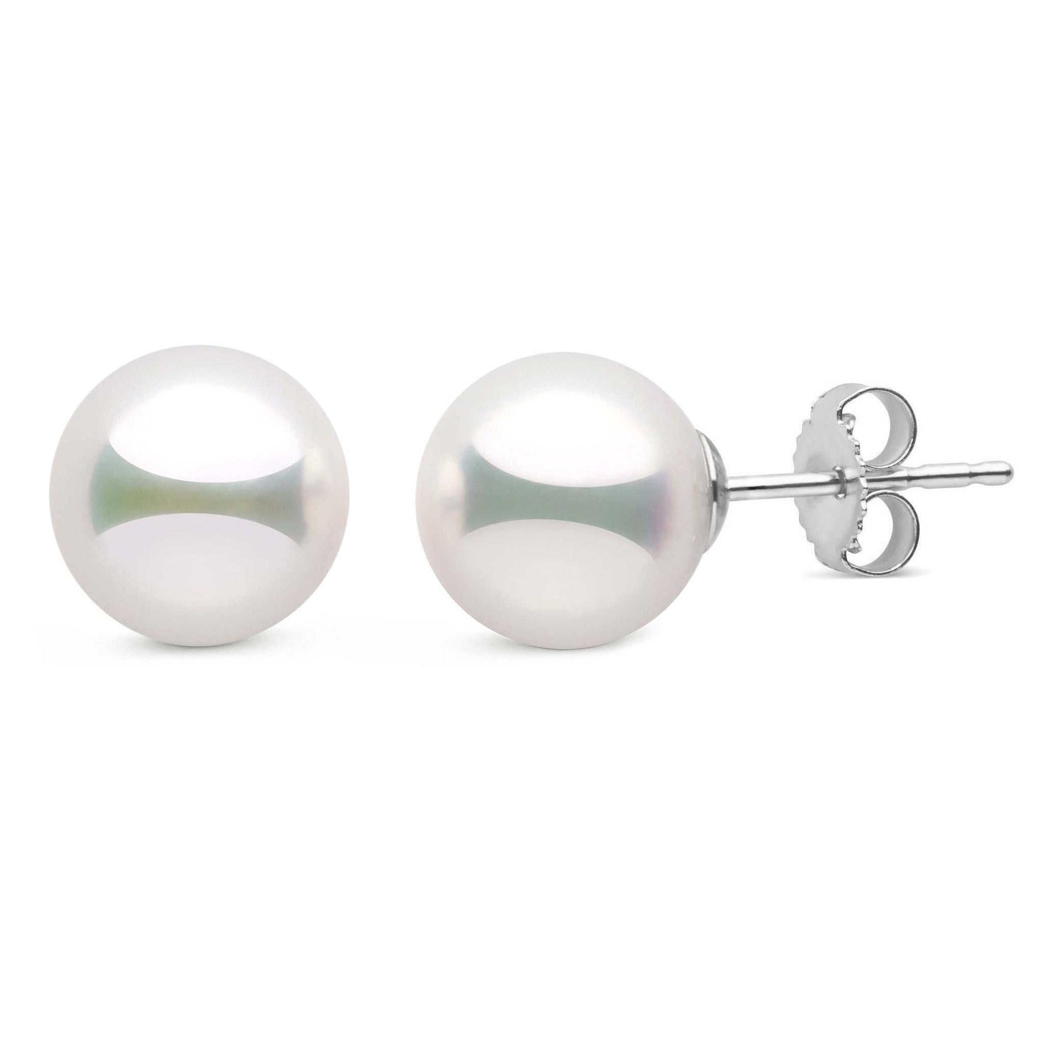 8.5-9.0 mm Natural White Hanadama Pearl Earrings