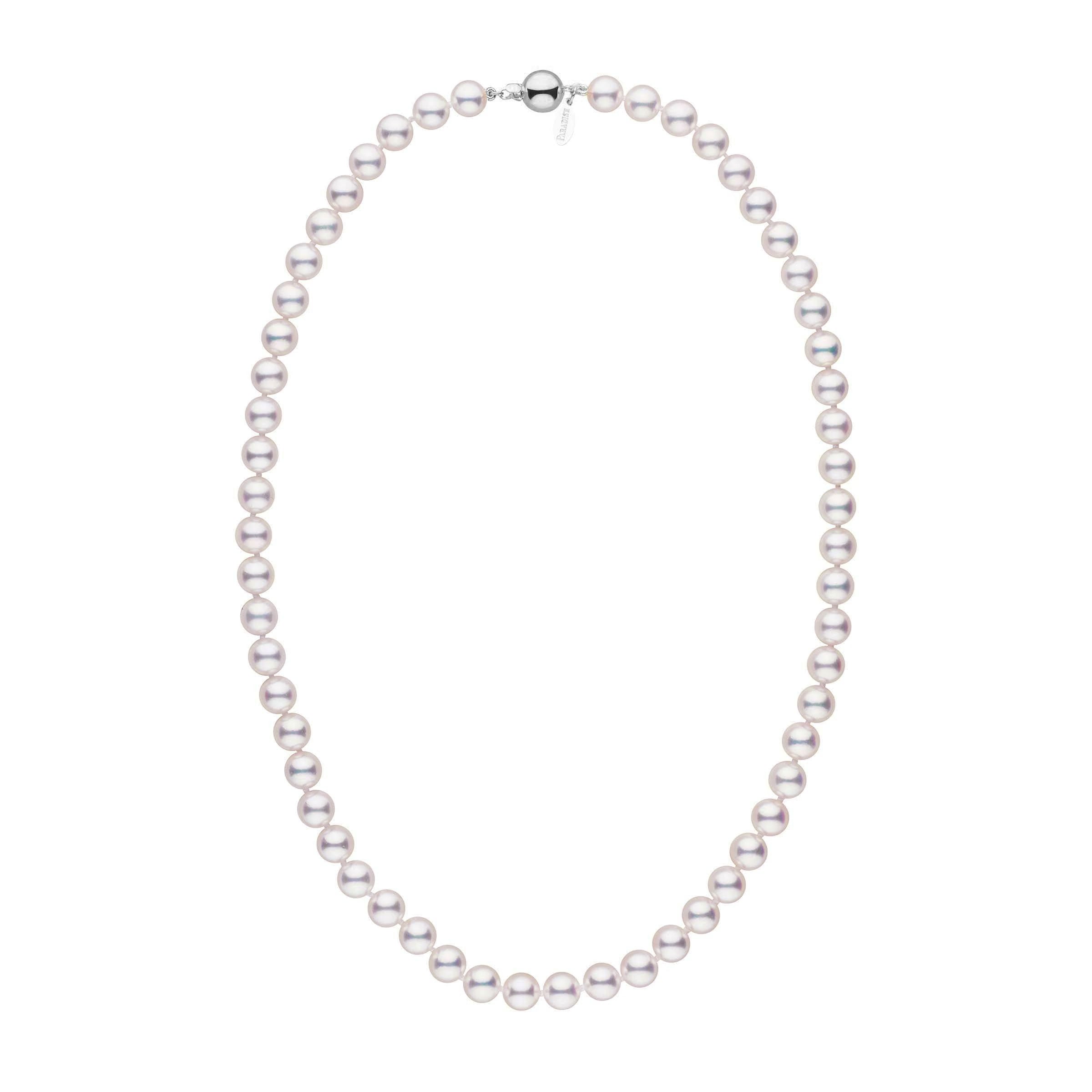 7.0-7.5 mm White Hanadama Akoya Pearl Necklace