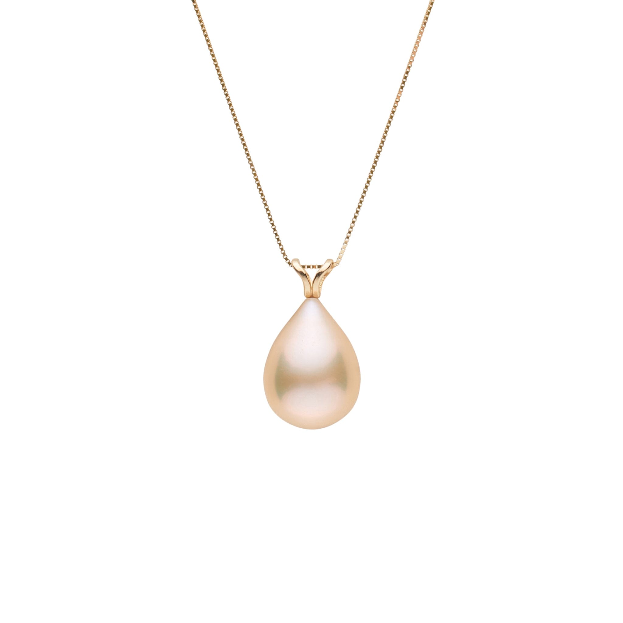 10.0-11.0 mm AAA Pink to Peach Freshwater Drop Pearl Unity Pendant