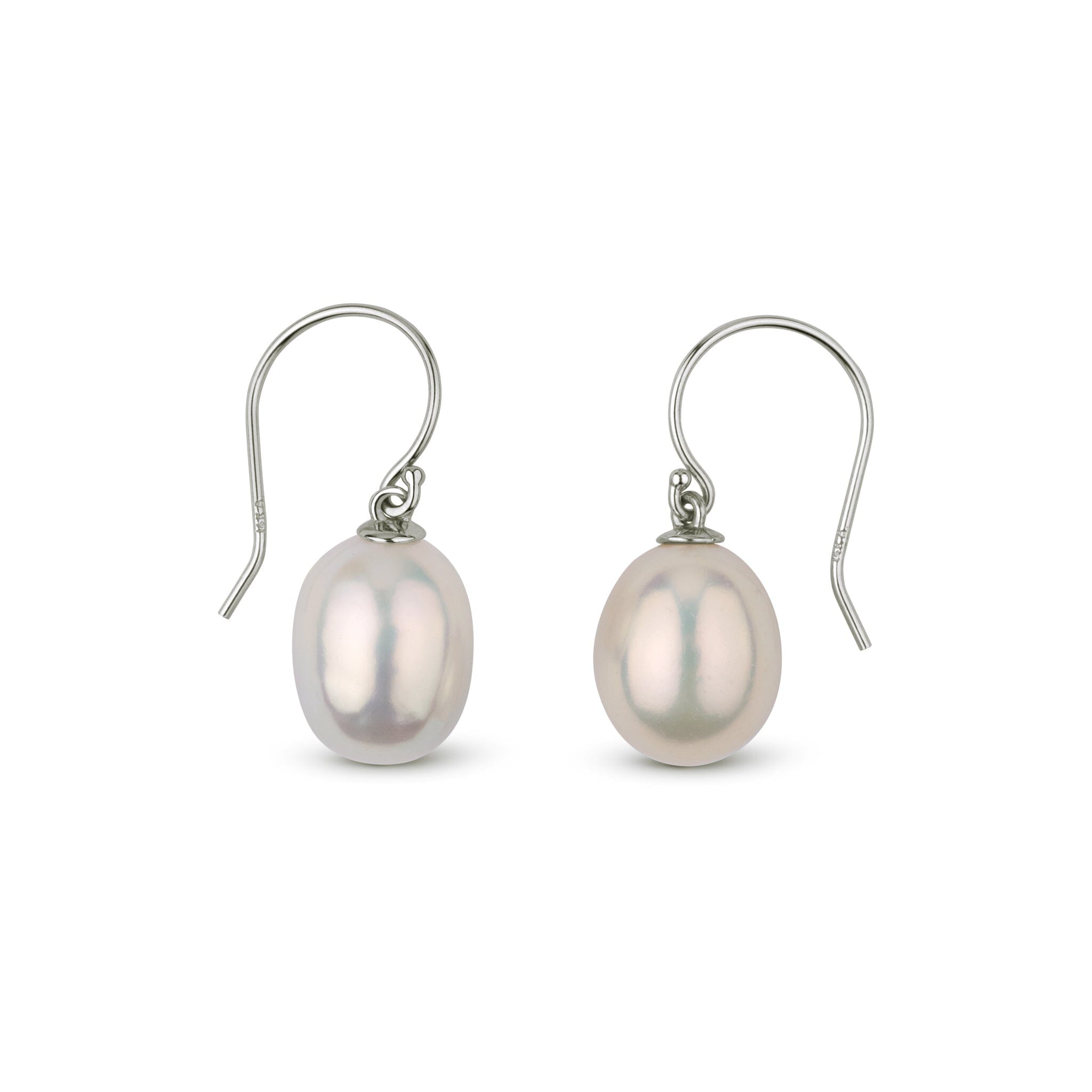 10.0-11.0 mm Metallic Freshwater Drop Pearl Dangle Earrings