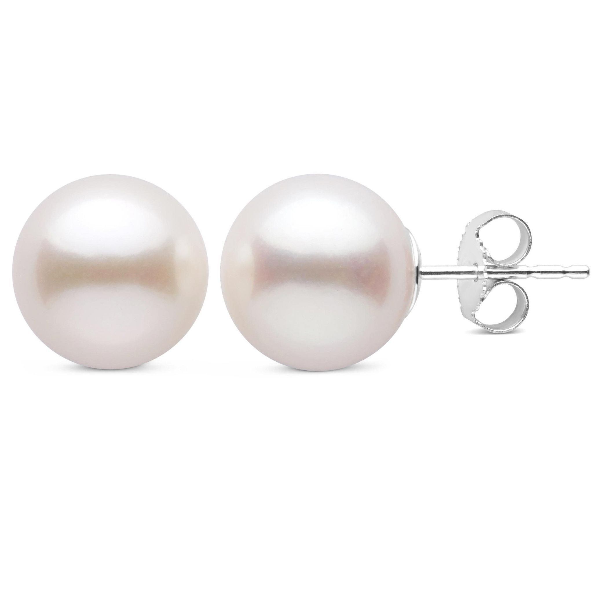 10.0-11.0 mm White Freshadama Freshwater Pearl Stud Earrings