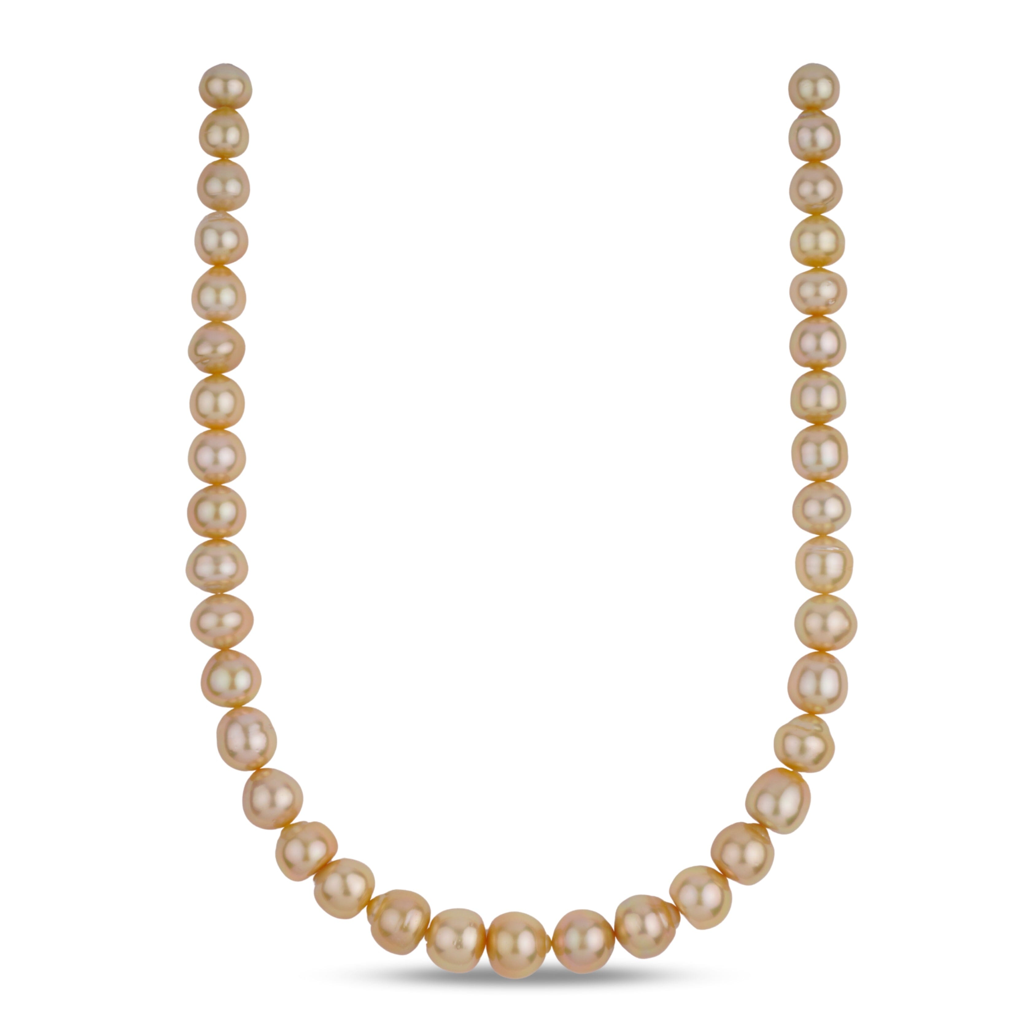 10.3-13.1 mm AA+/AAA Golden South Sea Baroque Pearl Necklace