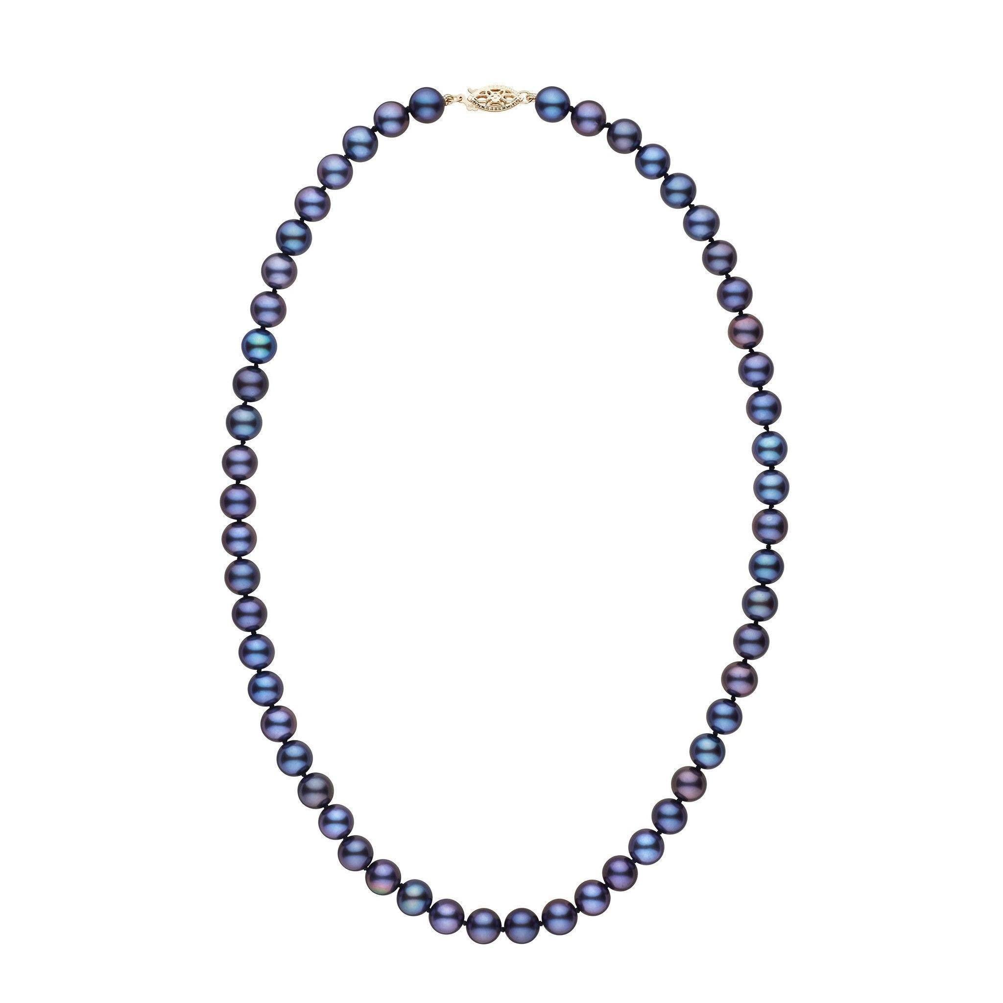 7.5-8.0 mm AA+ Black Freshwater Pearl Necklace