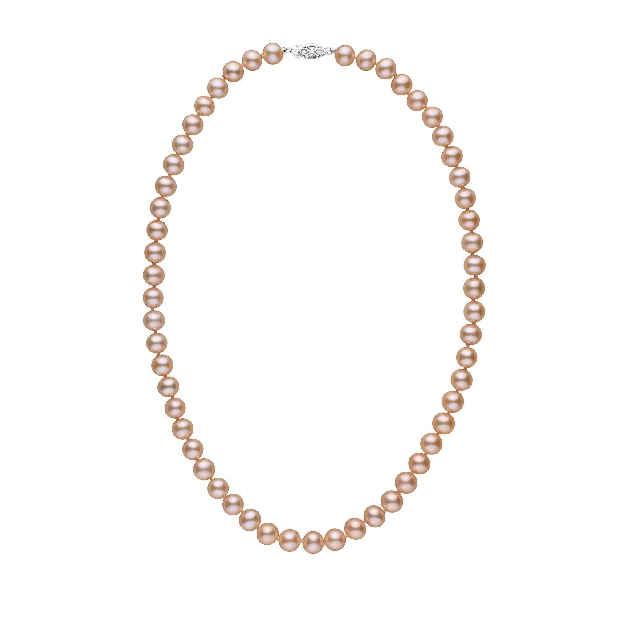 7.5-8.0 mm AAA Pink to Peach Freshwater Pearl Necklace