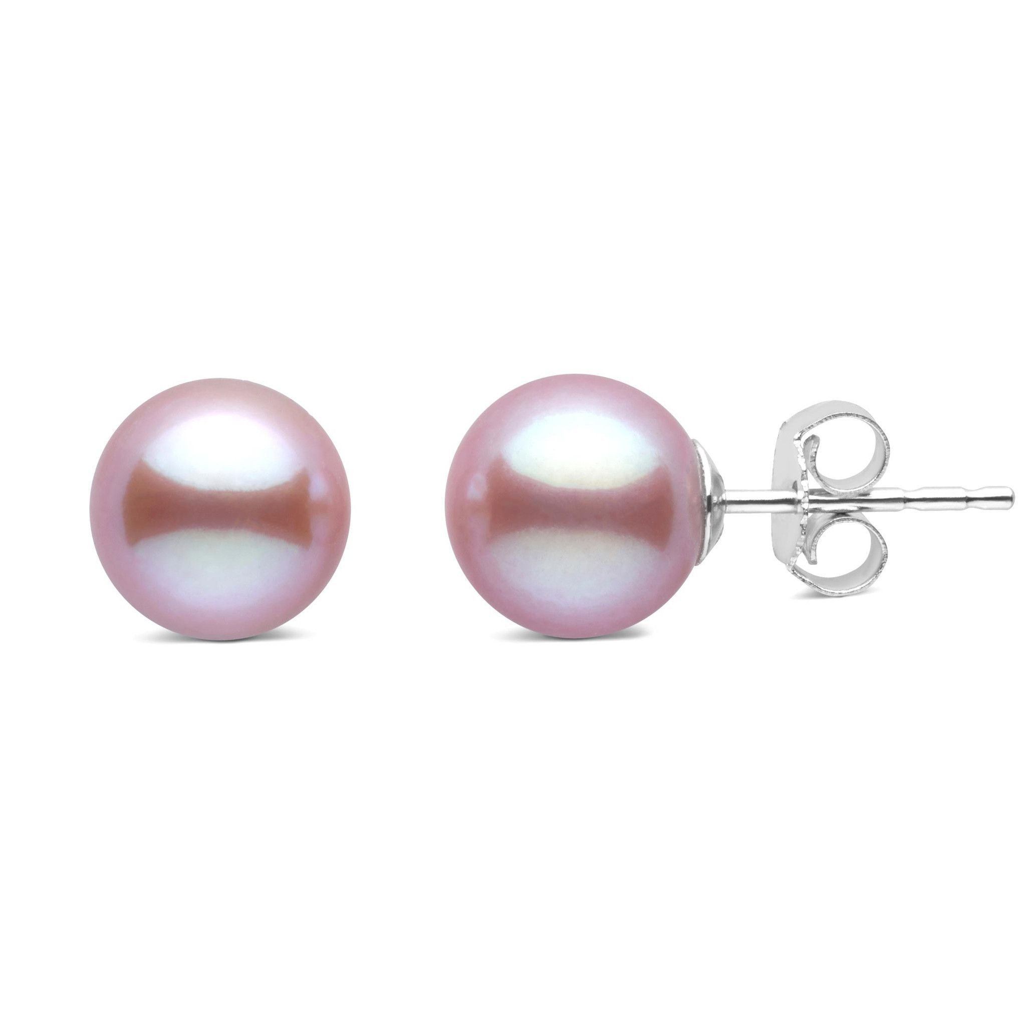 7.5-8.0 mm Lavender Freshadama Freshwater Pearl Stud Earrings