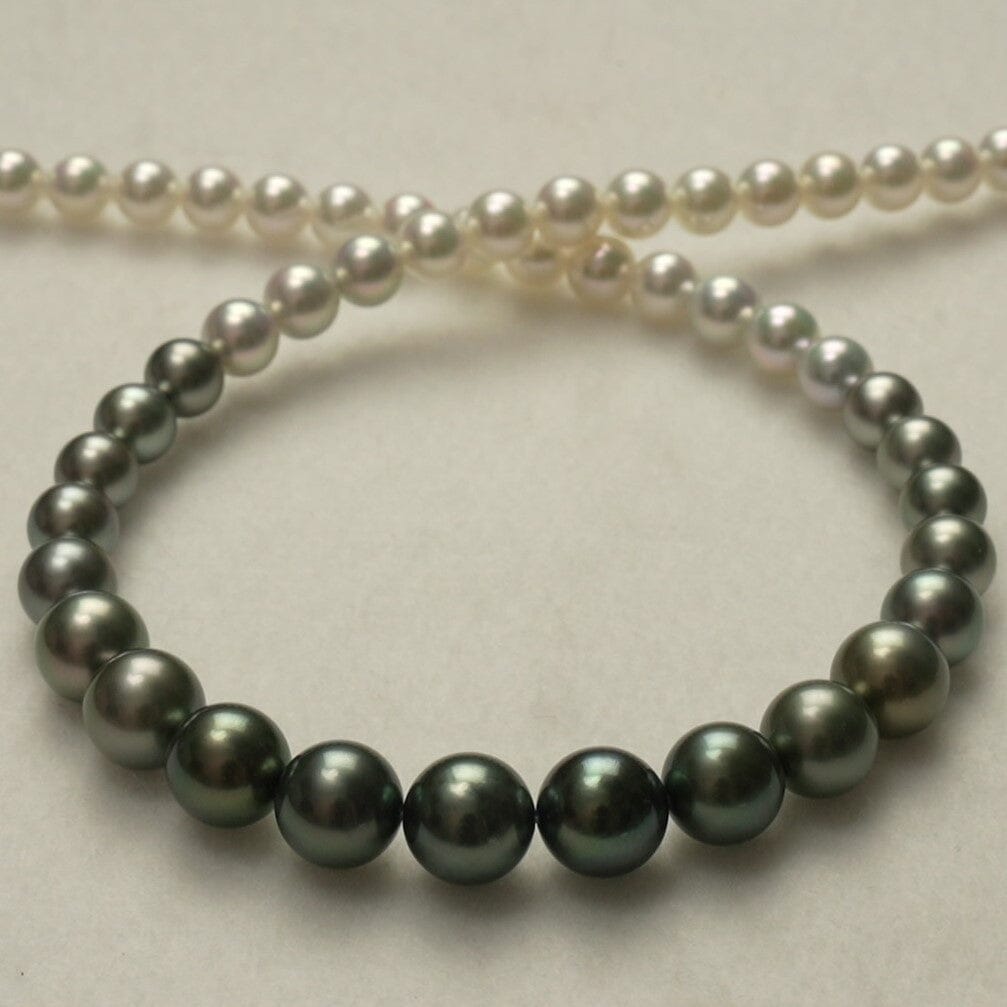 8: 7.5-11.9 mm Akoya and Tahitian Ombré Strand