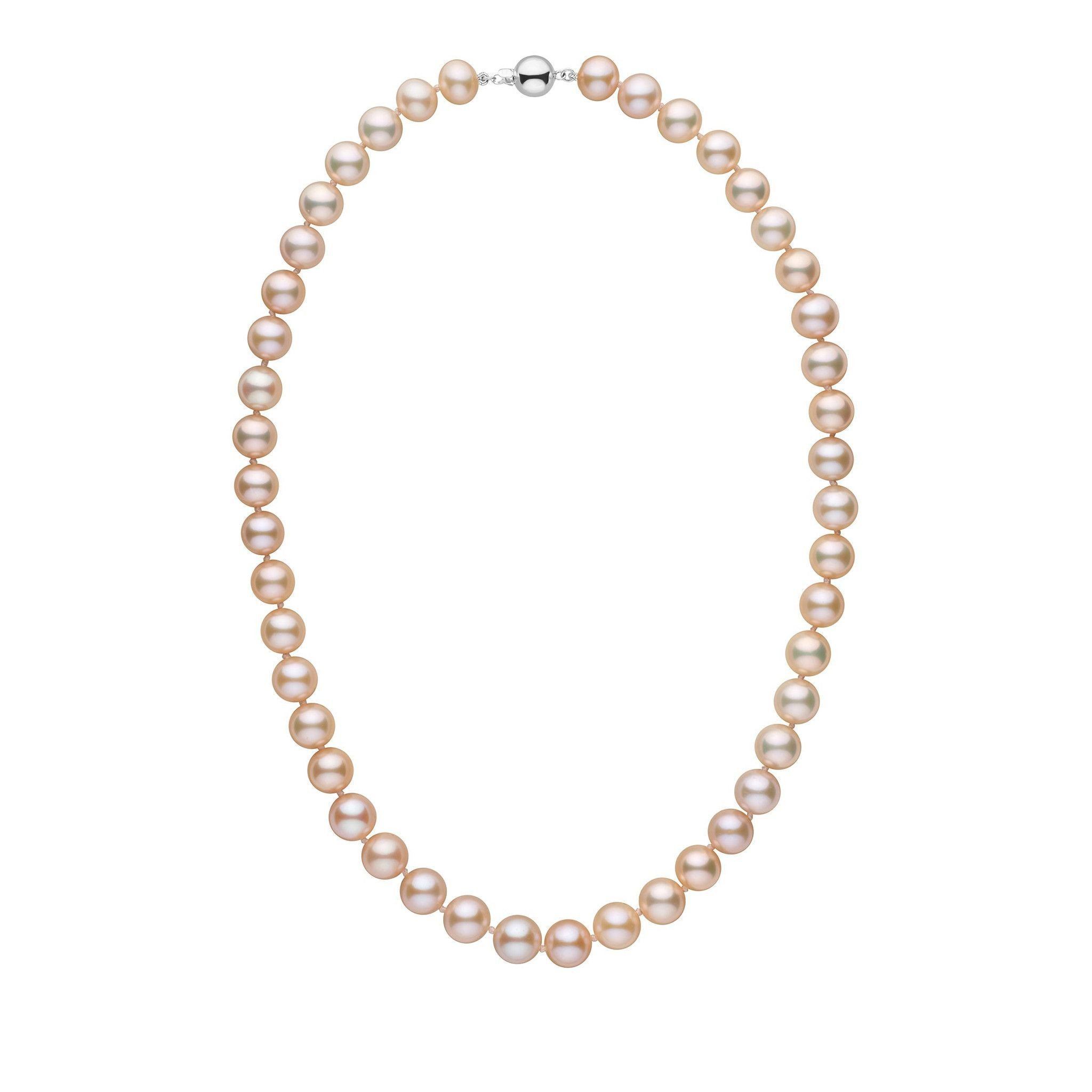 9.5-10.5 mm AAA Pink to Peach Freshwater Pearl Necklace