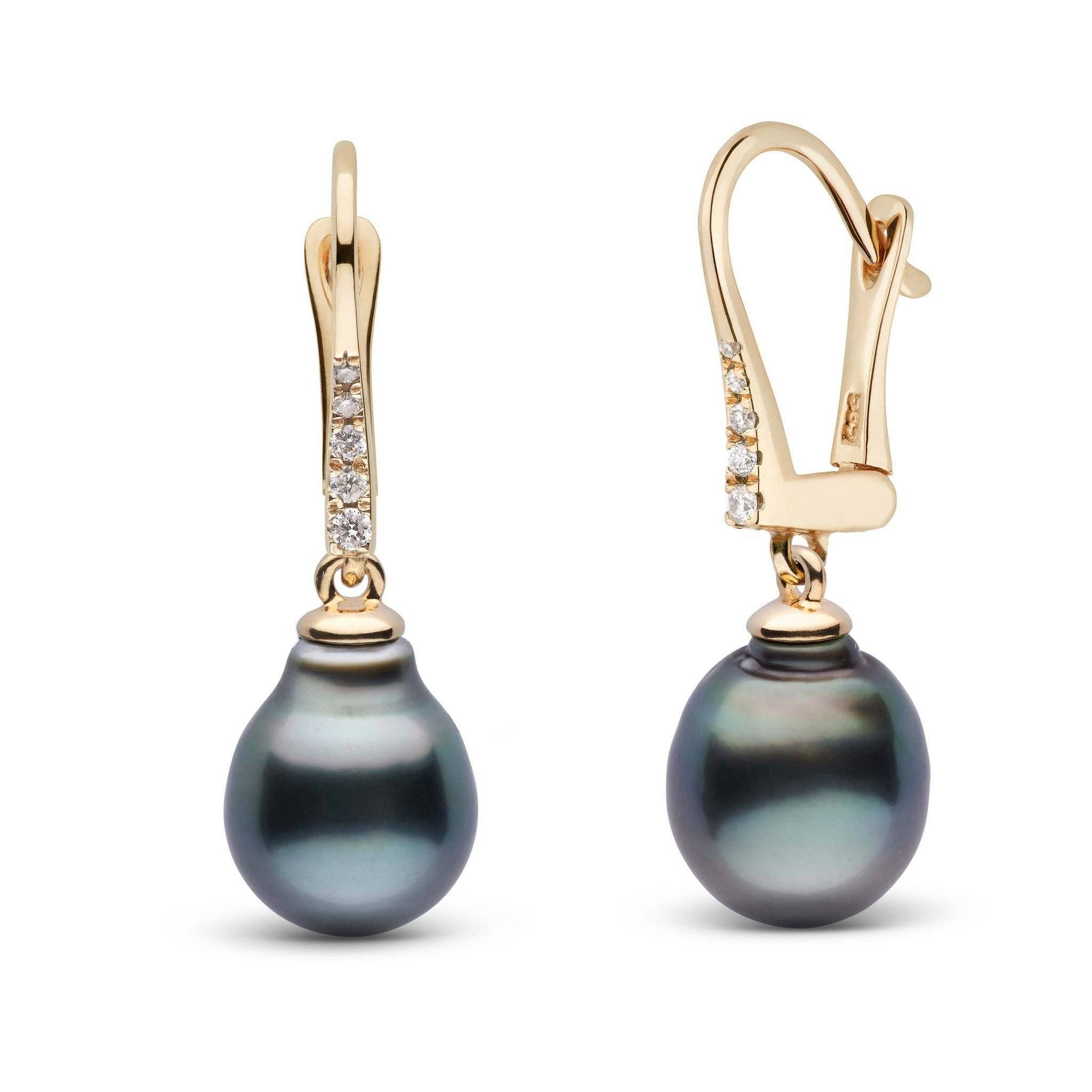 Allure Collection Tahitian Baroque 9.0-10.0 mm Pearl & Diamond Dangle Earrings 3 Allure Collection Tahitian Baroque 9.0-10.0 mm Pearl & Diamond Dangle Earrings