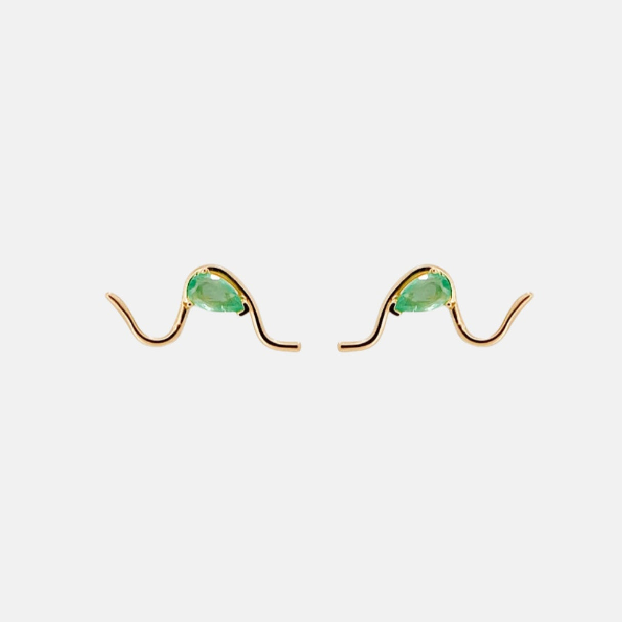 Emerald Mumu Wave Stud Earring