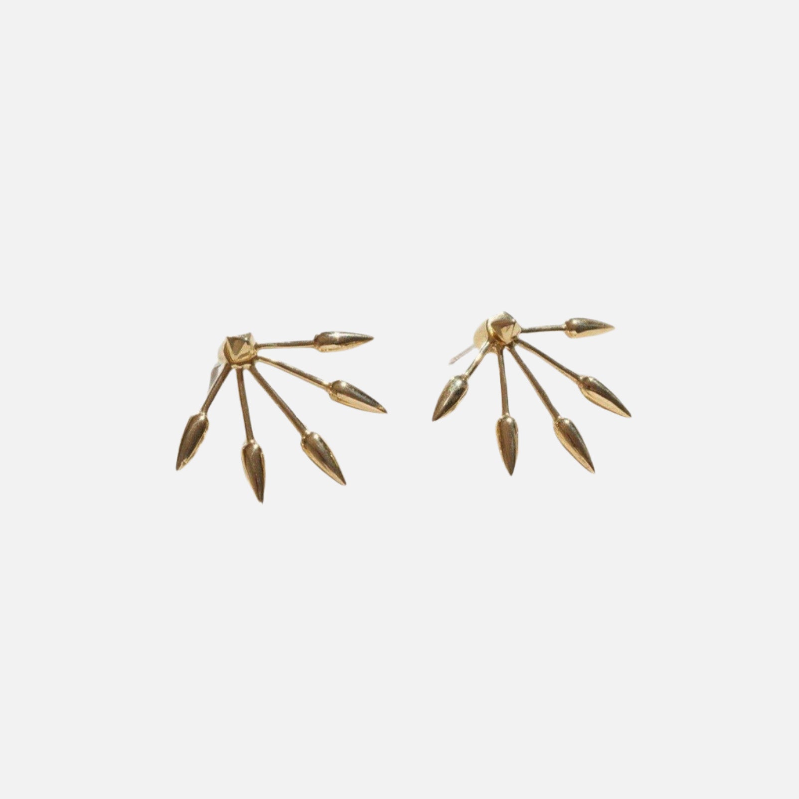Five Spike Earrings, Gold