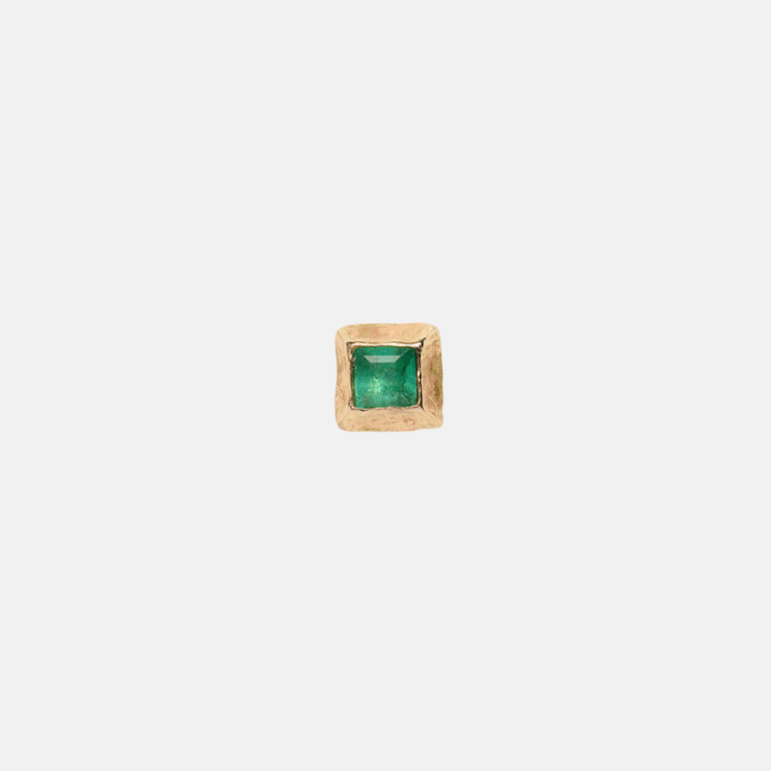 Flat Pyramid Stud, Emerald