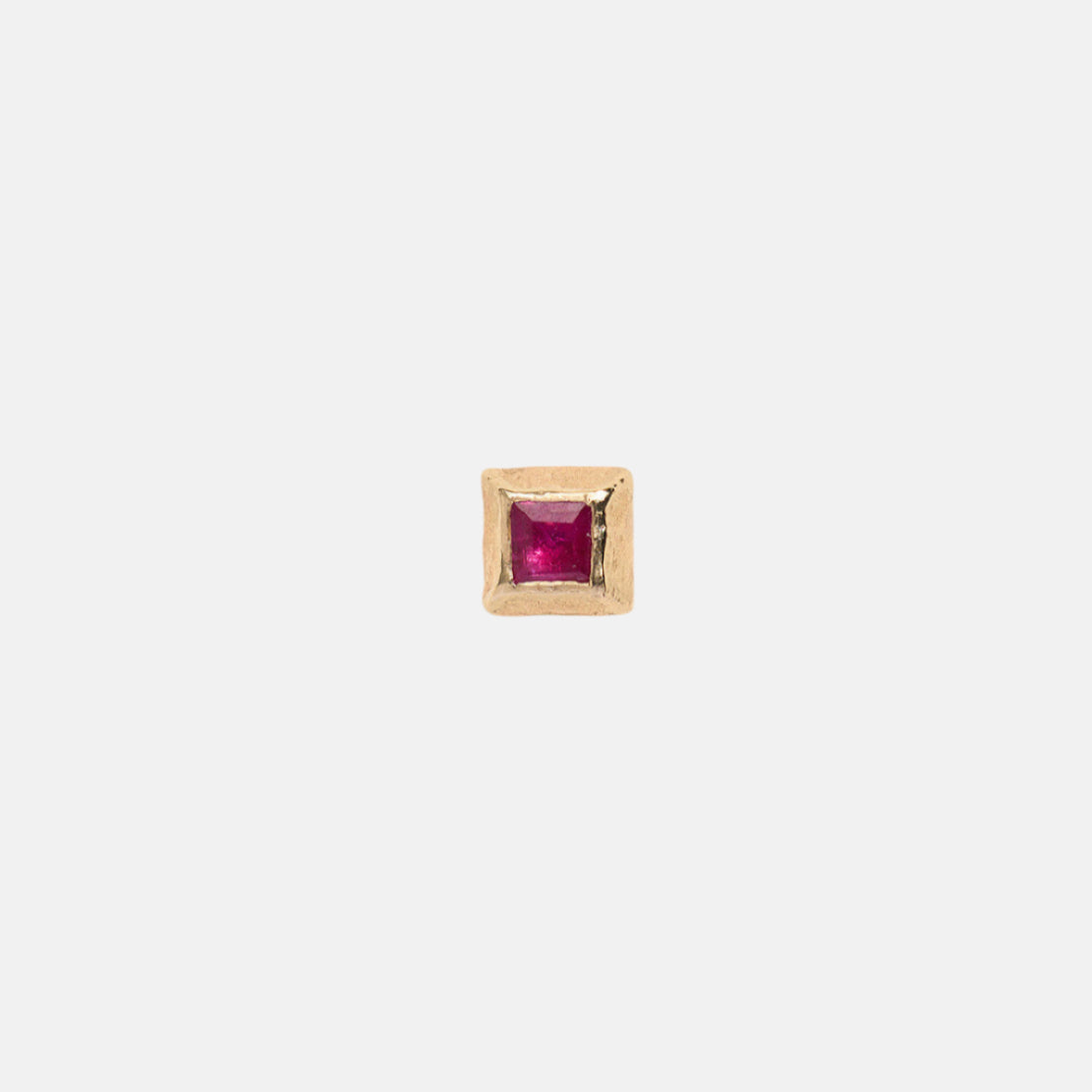 Flat Pyramid Stud, Ruby
