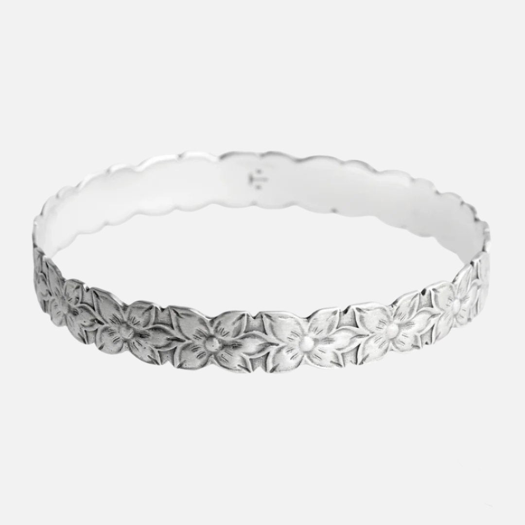 Fleur Bangle, Silver