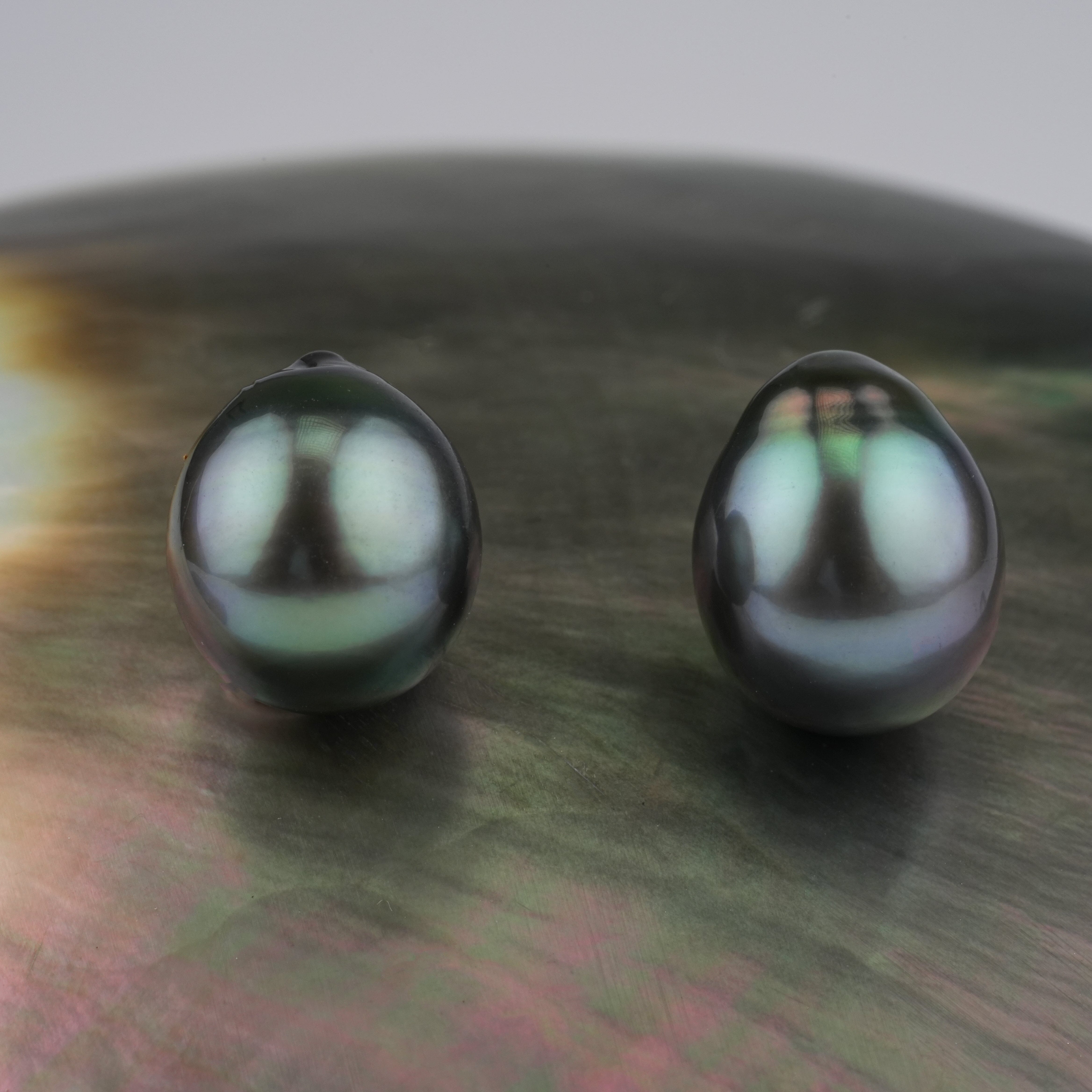 Tahitian Pearl Pair 9.6 and 9.7 mm