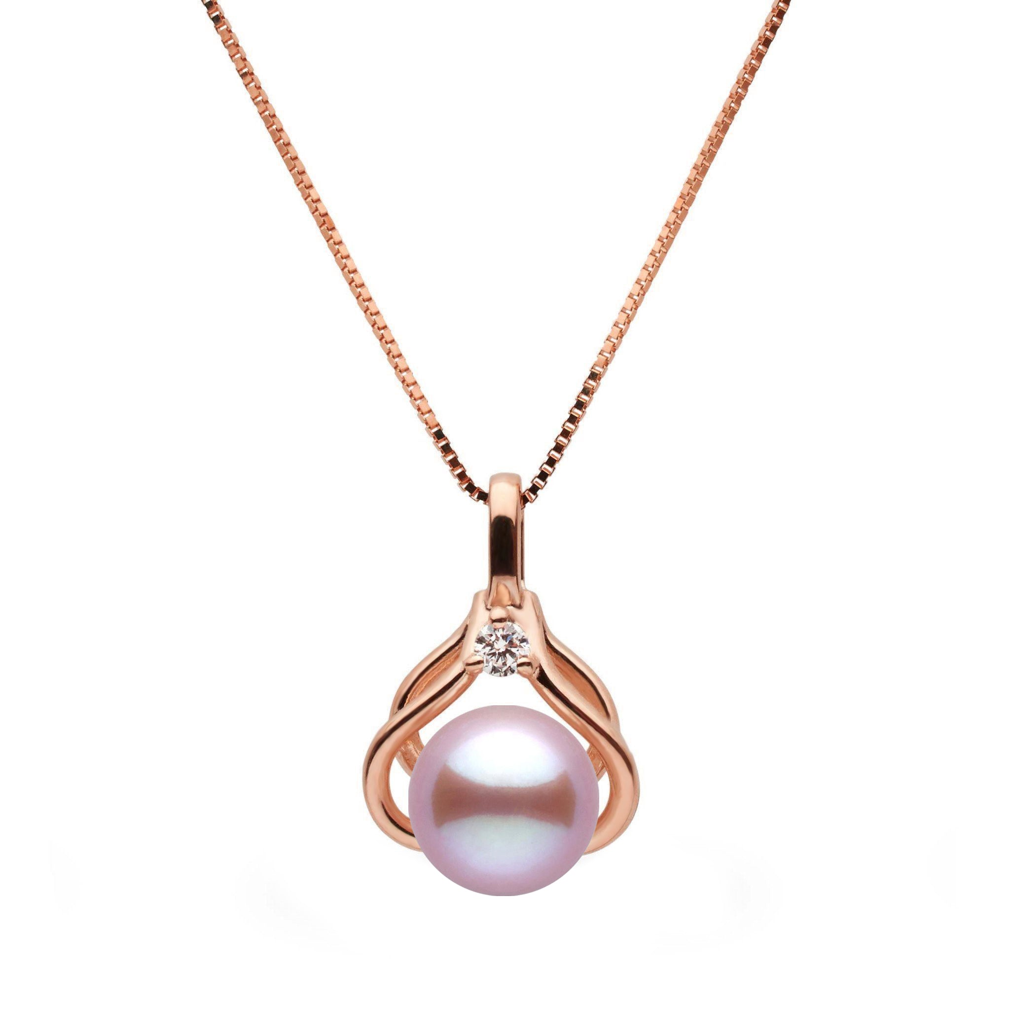 Tiara Collection 6.5-7.0 mm Lavender Freshadama Pearl and Diamond Pendant