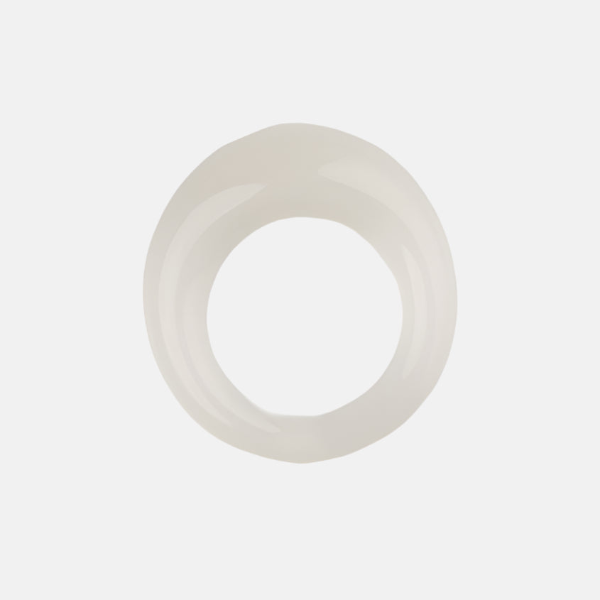 Glass Ring, White Satin