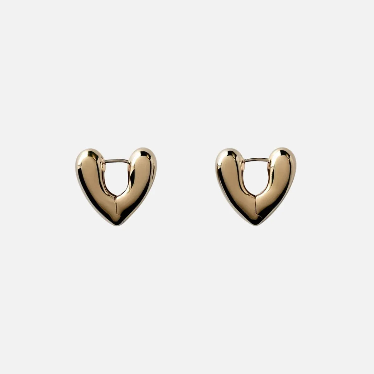Gold Plated Heart Hoops, Small
