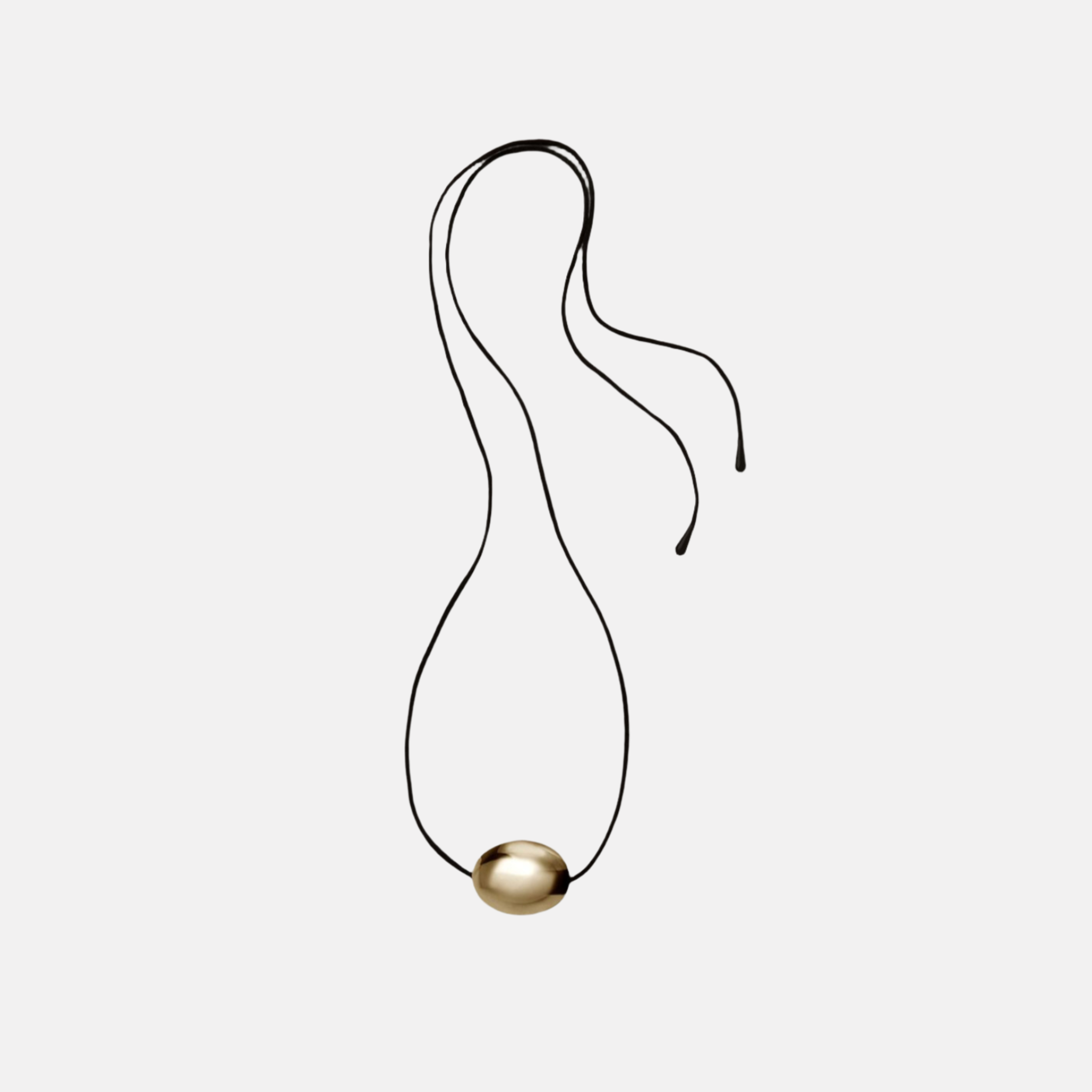Large Ellipse Necklace, Gold