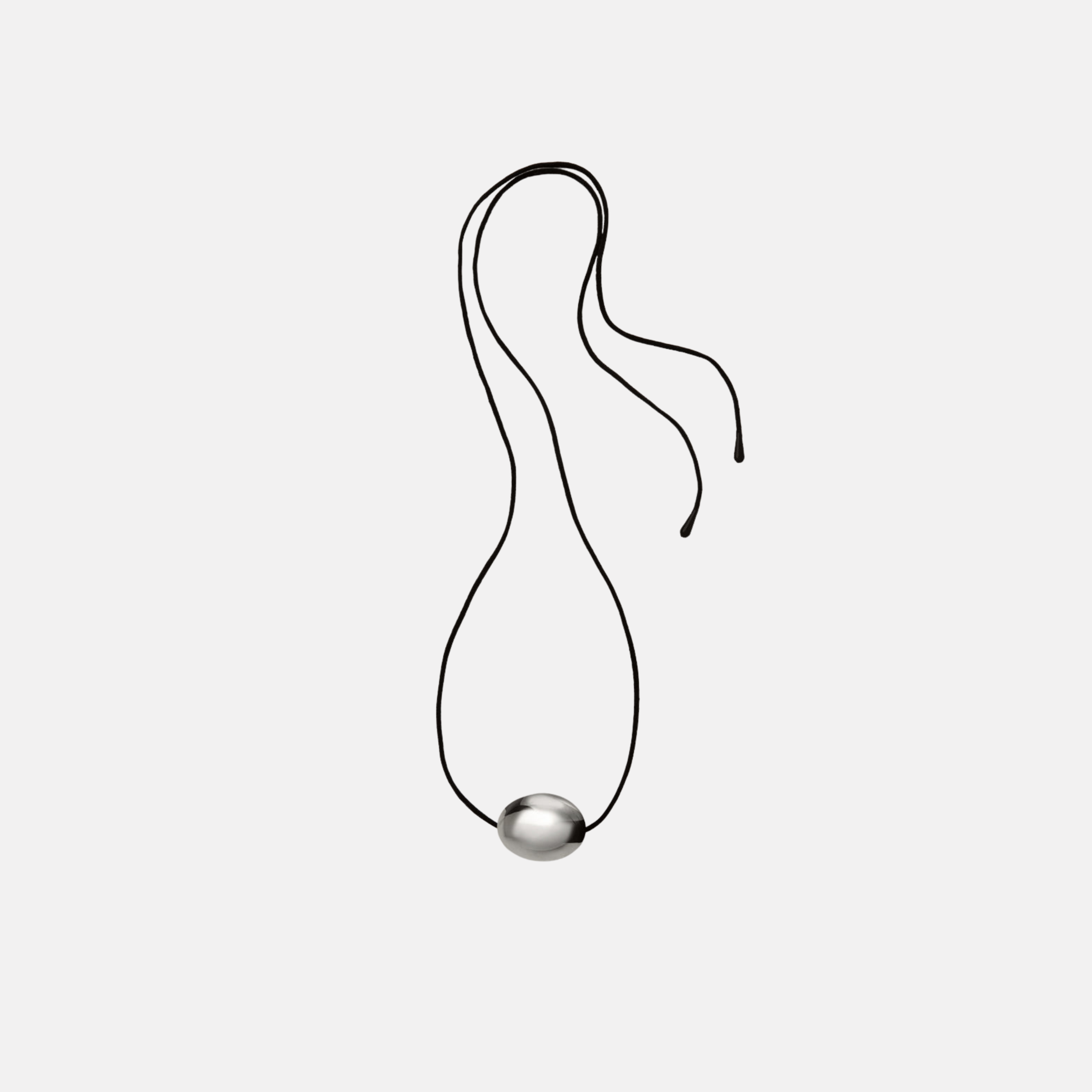 Large Ellipse Necklace, Silver