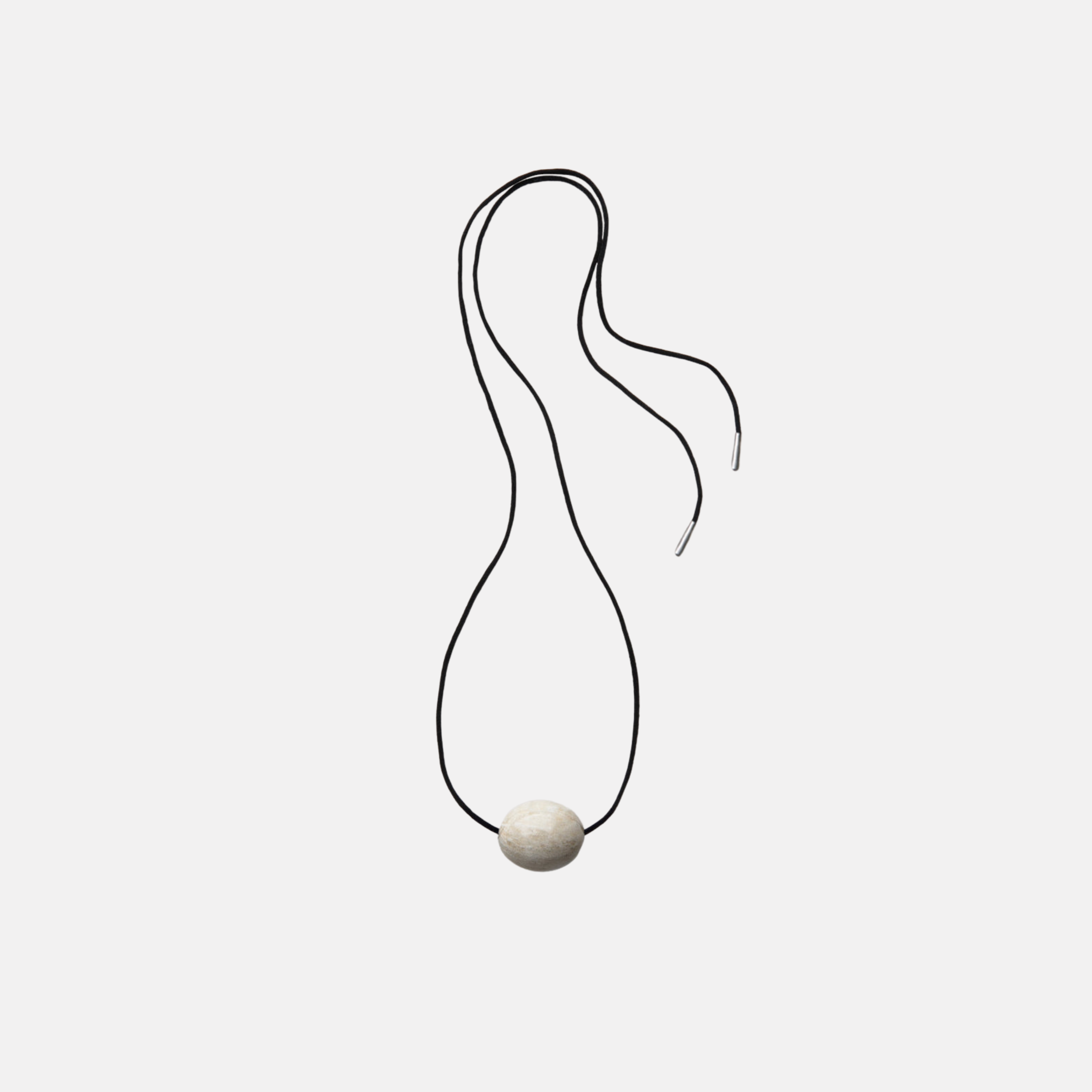 Large Stone Ellipse Necklace, White