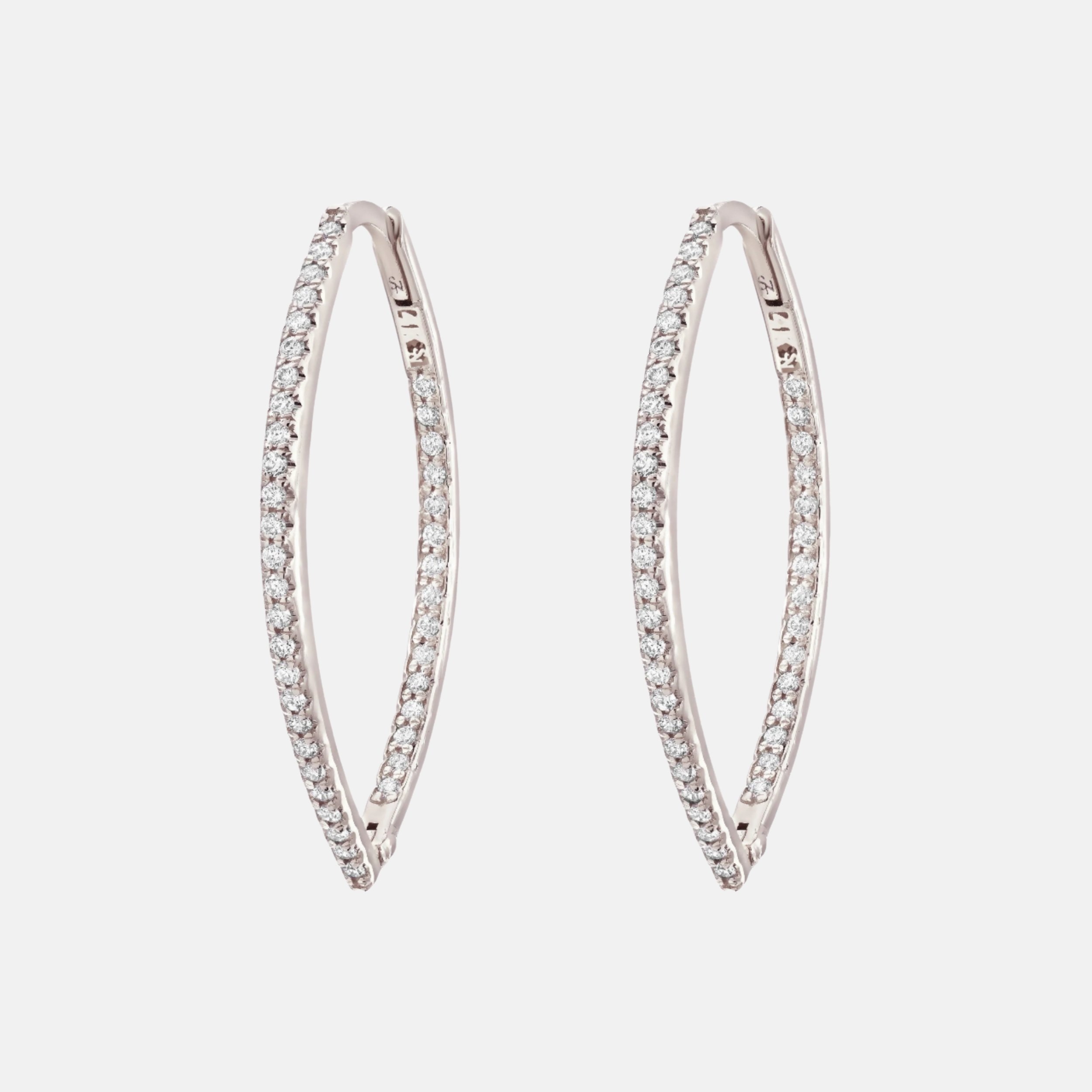 Marquise Hoops with Diamonds Inside and Out