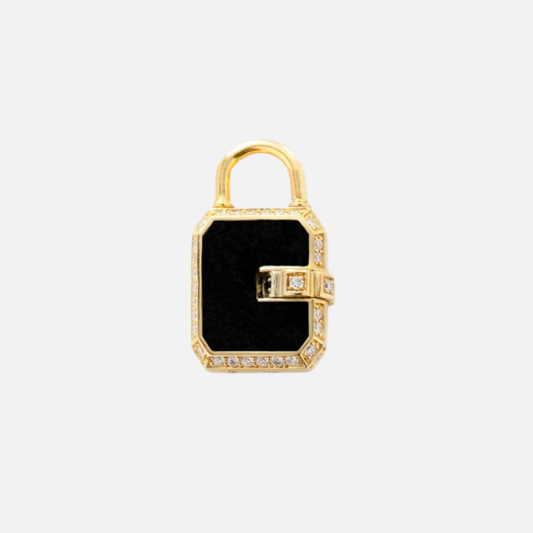 Mini Padlock, Onyx Pavé
