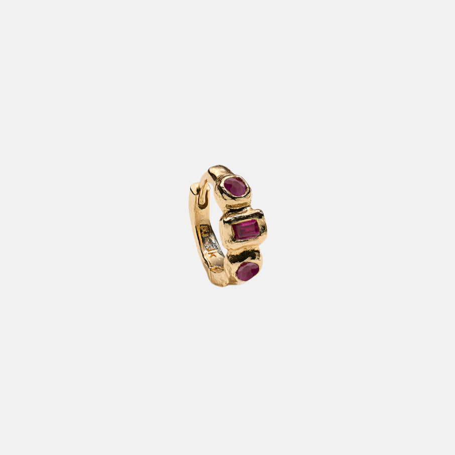 Molten Assemblage Huggie, Ruby