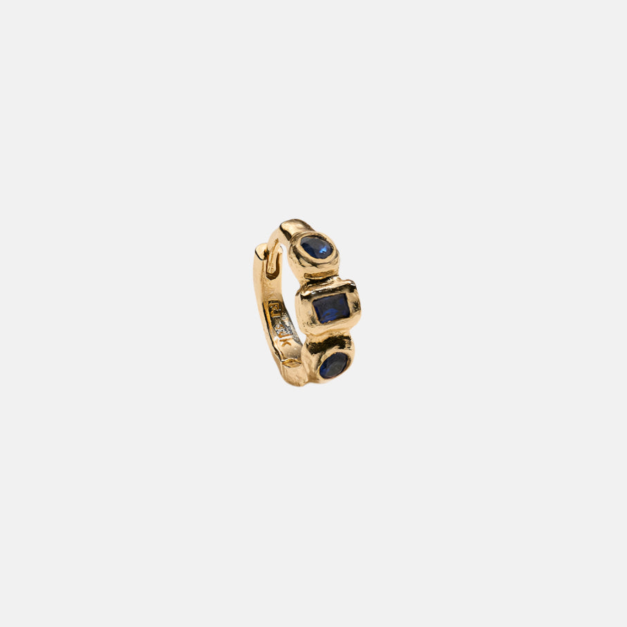 Molten Assemblage Huggie, Sapphire