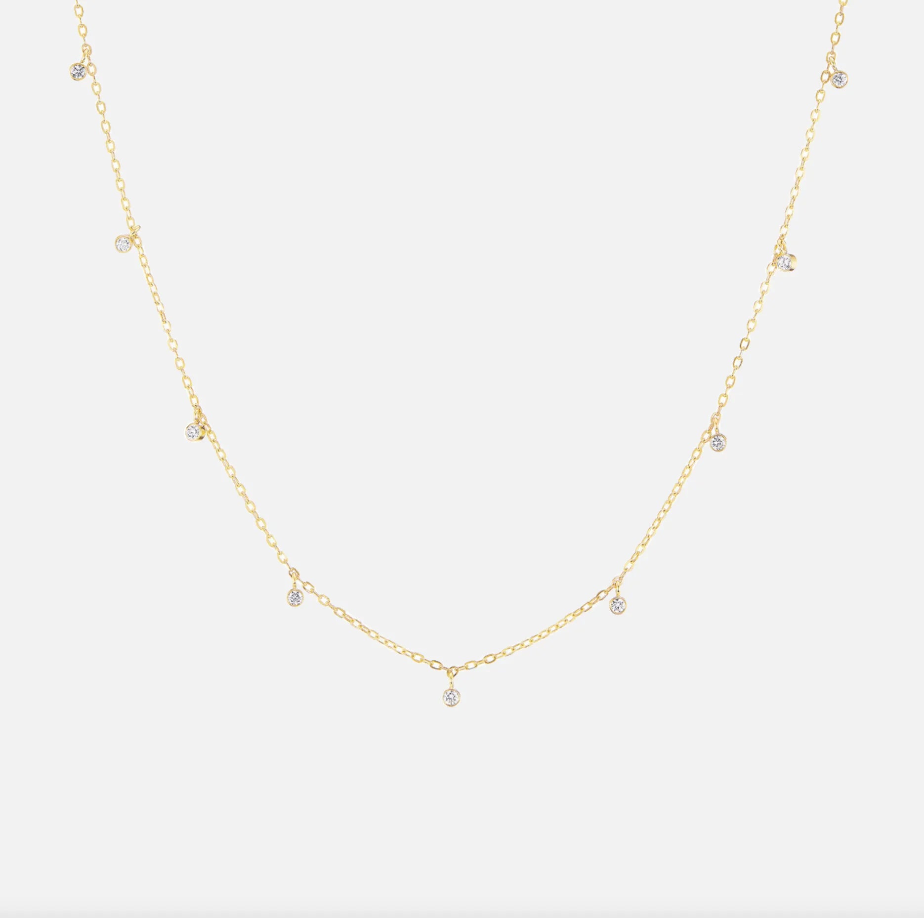 Nine Diamond Confetti Necklace