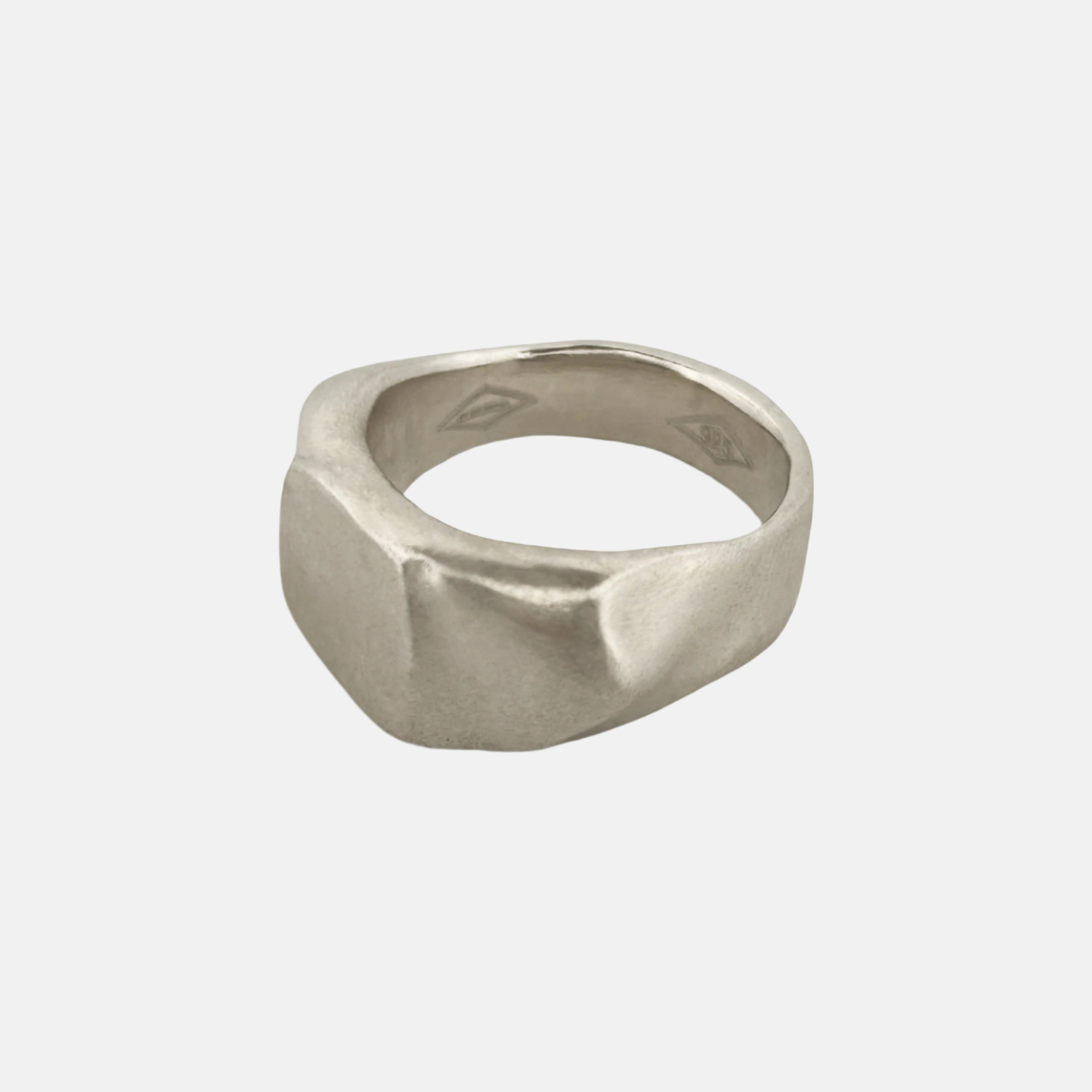 Organic Scraped Signet, Silver