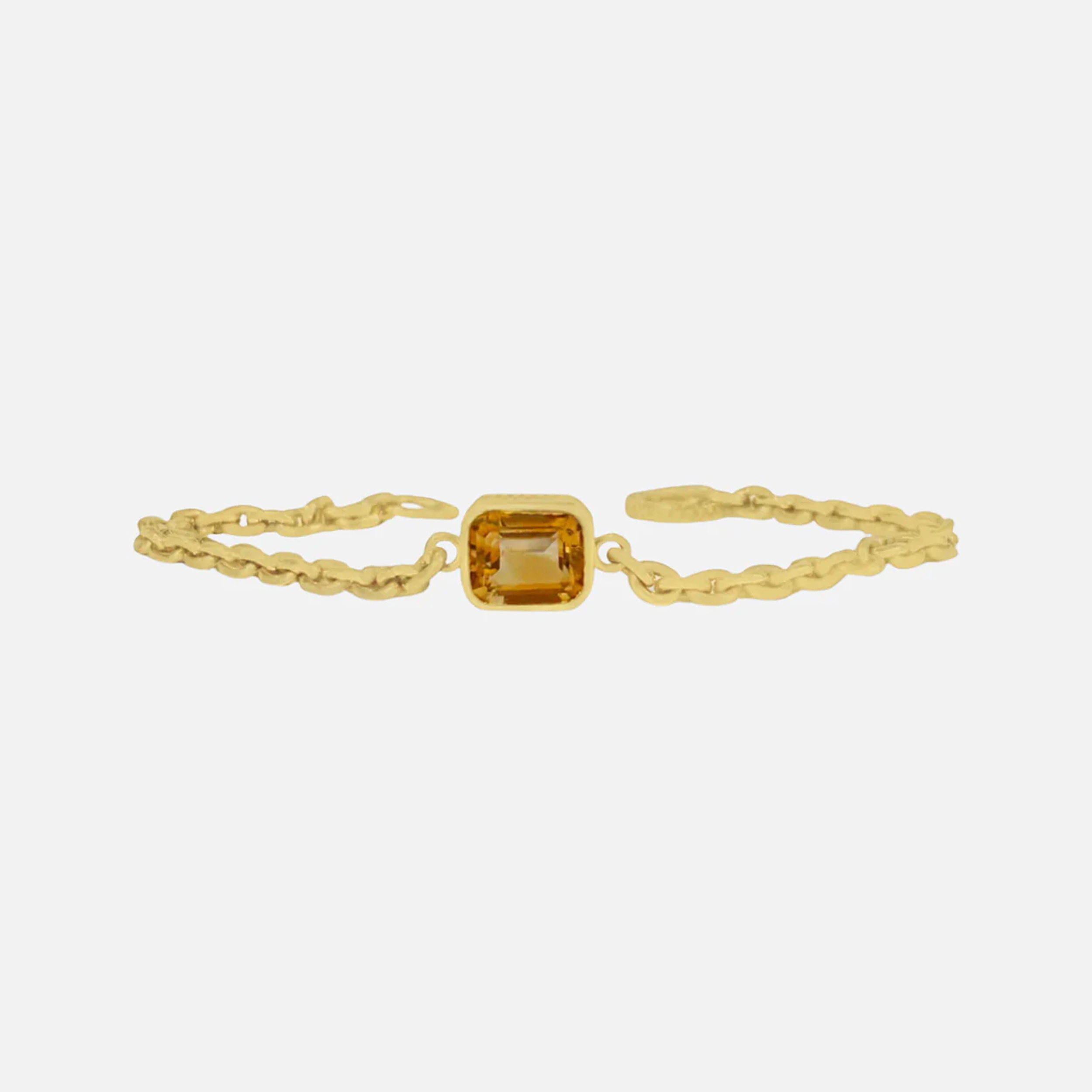 18k Lion Bracelet, Citrine