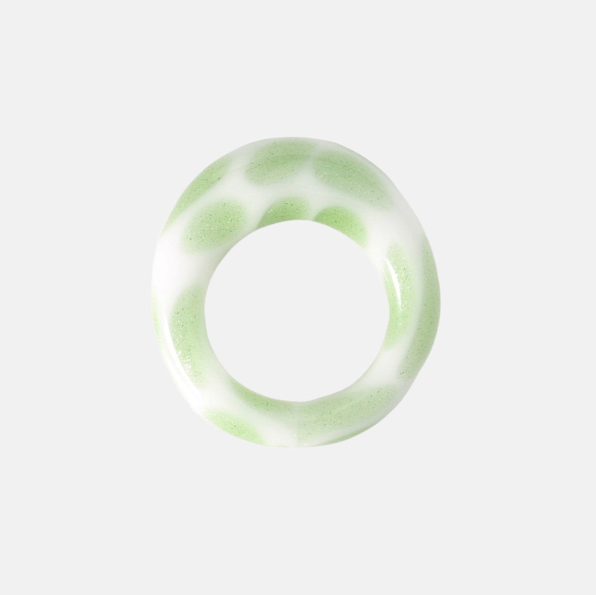 Polka Dot Ring, Green Stardust