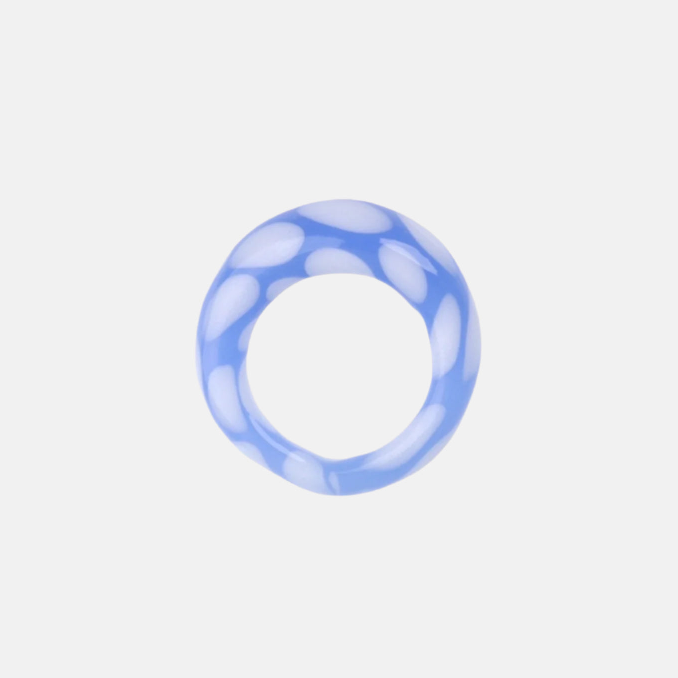 Polka Dot Ring, Milky Blue/White