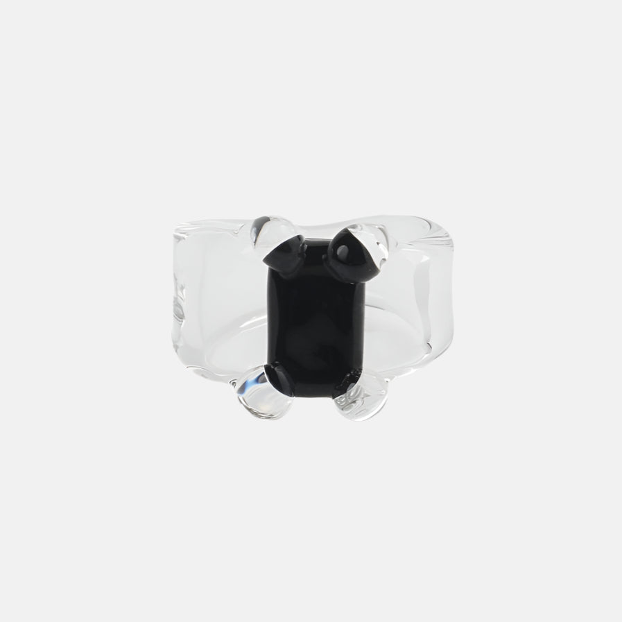 Prong Set Ring, Black