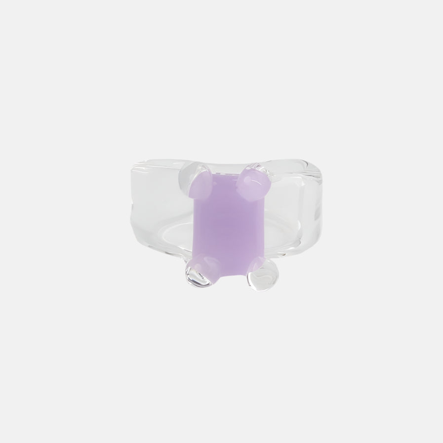 Prong Set Ring, Purple Satin