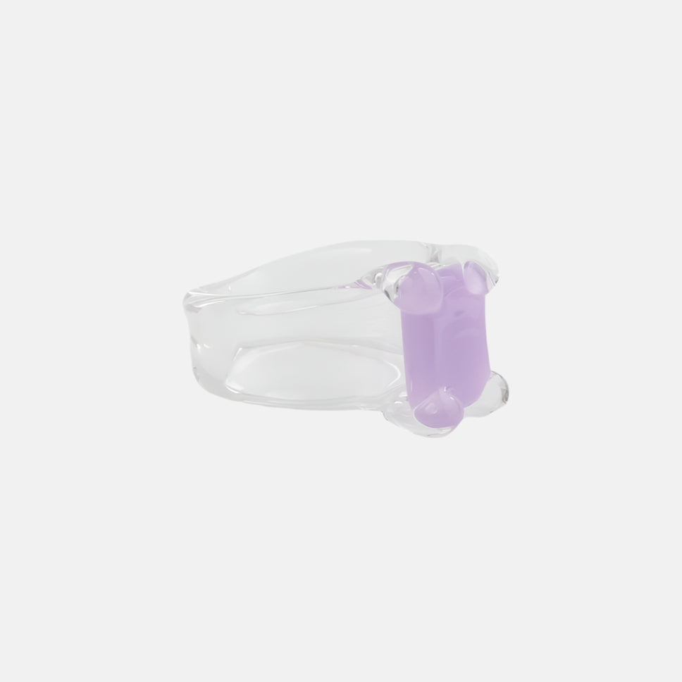 Prong Set Ring, Purple Satin 3 Prong Set Ring, Purple Satin