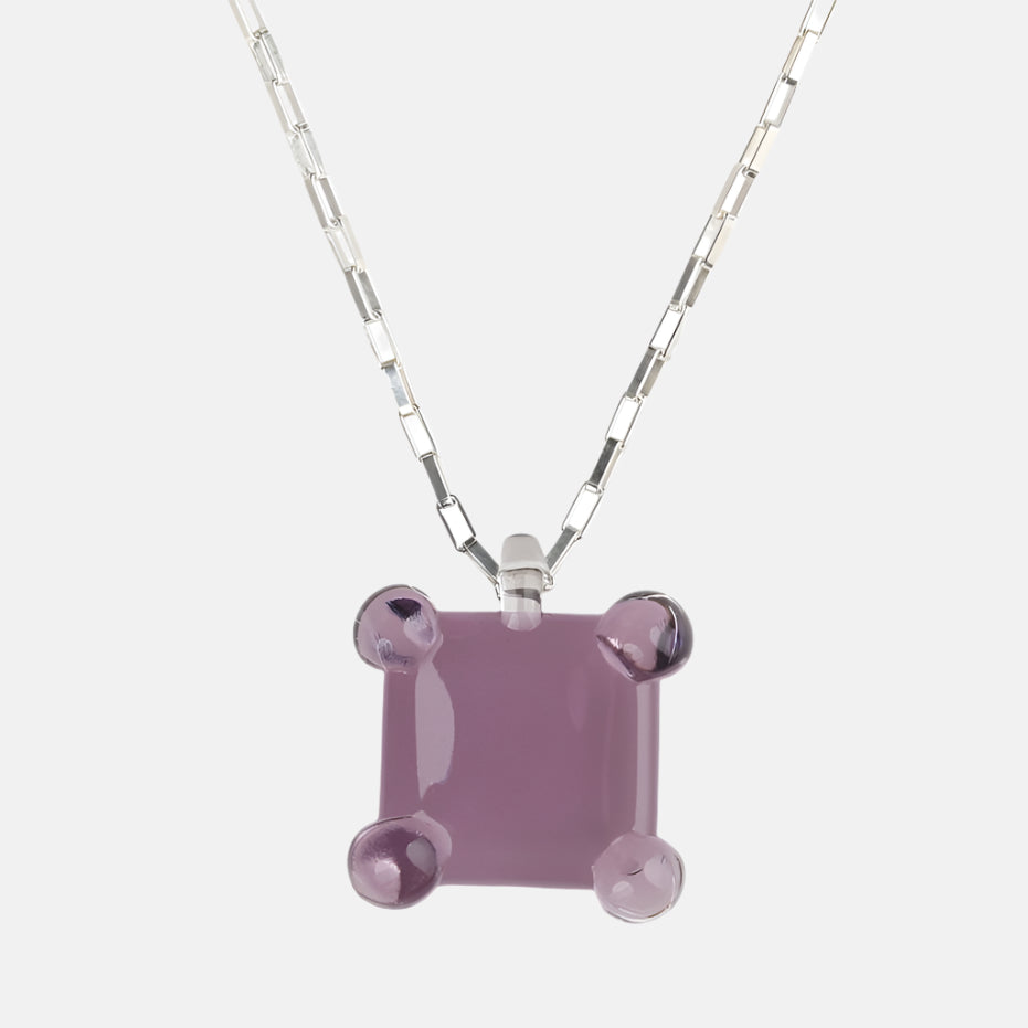 Prong Square Necklace, Night Shade