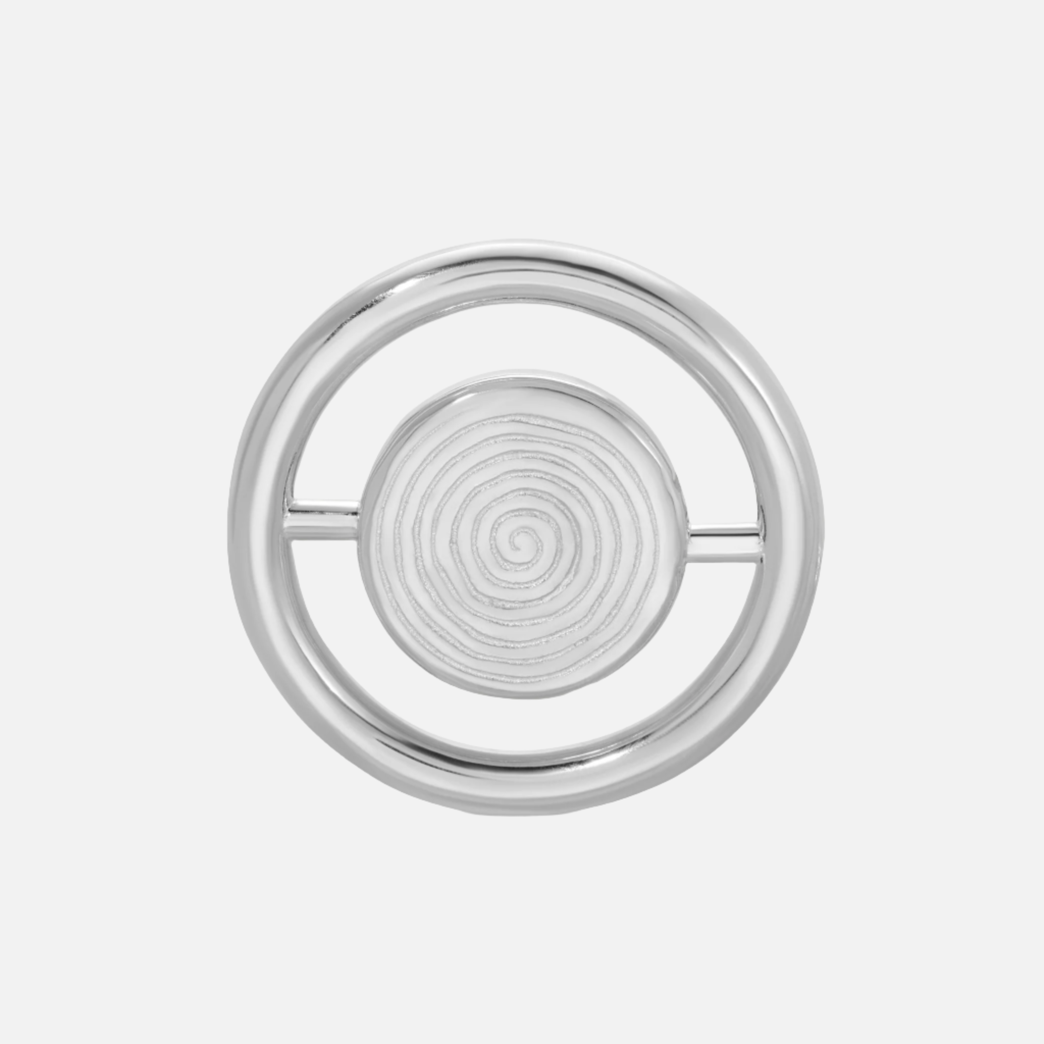 Reversible Bullseye Brooch, Silver