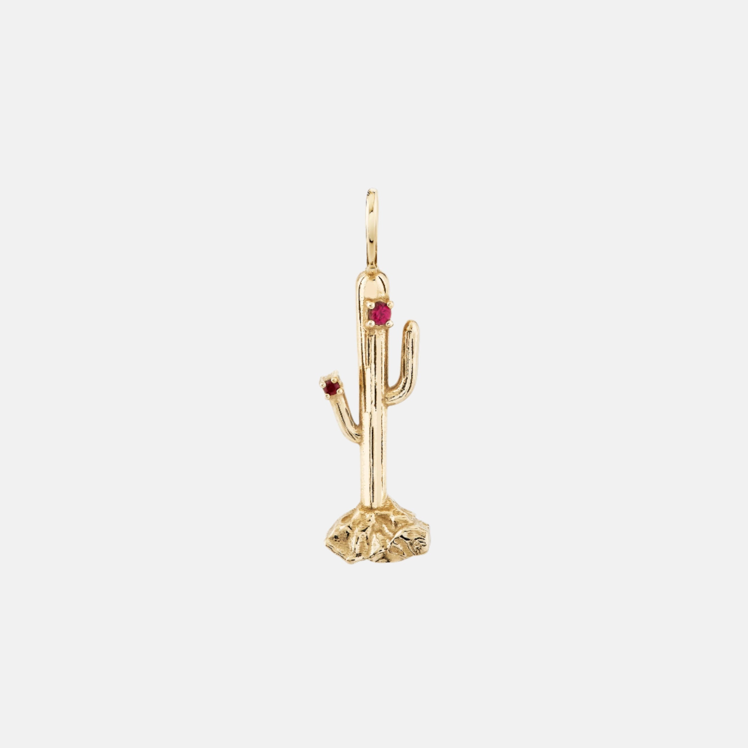 Ruby Blossom Cactus Charm