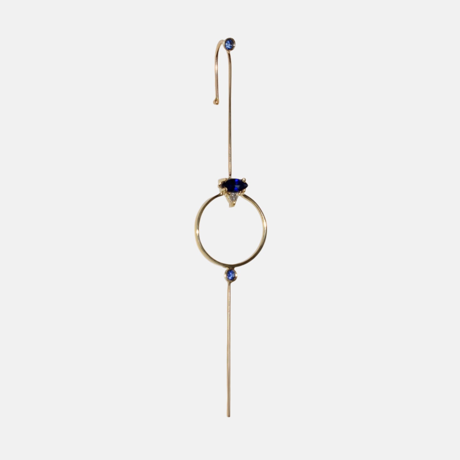 Sapphire Seeing Eye Needle Earring