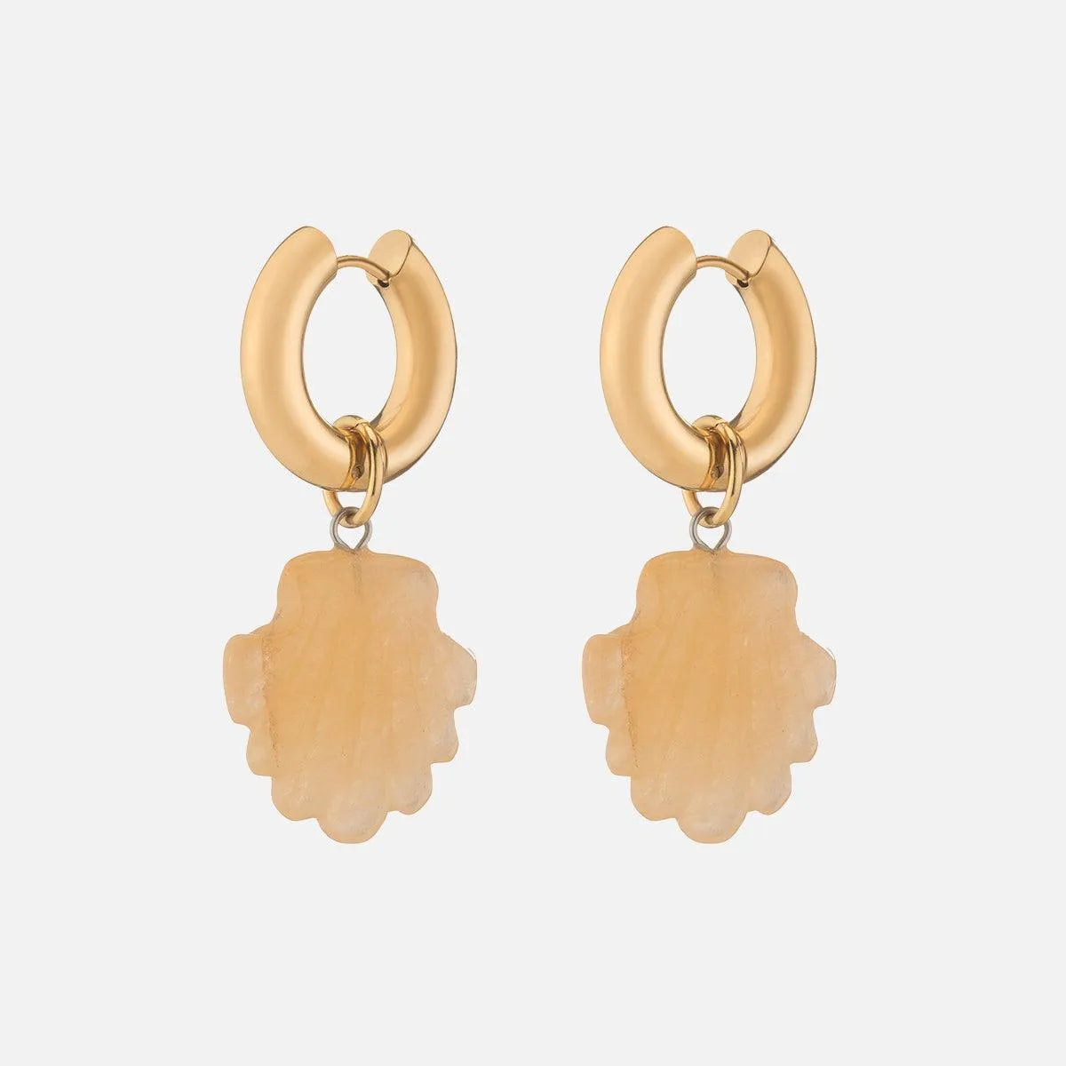 Shell We Dance Earring, Yellow Jade