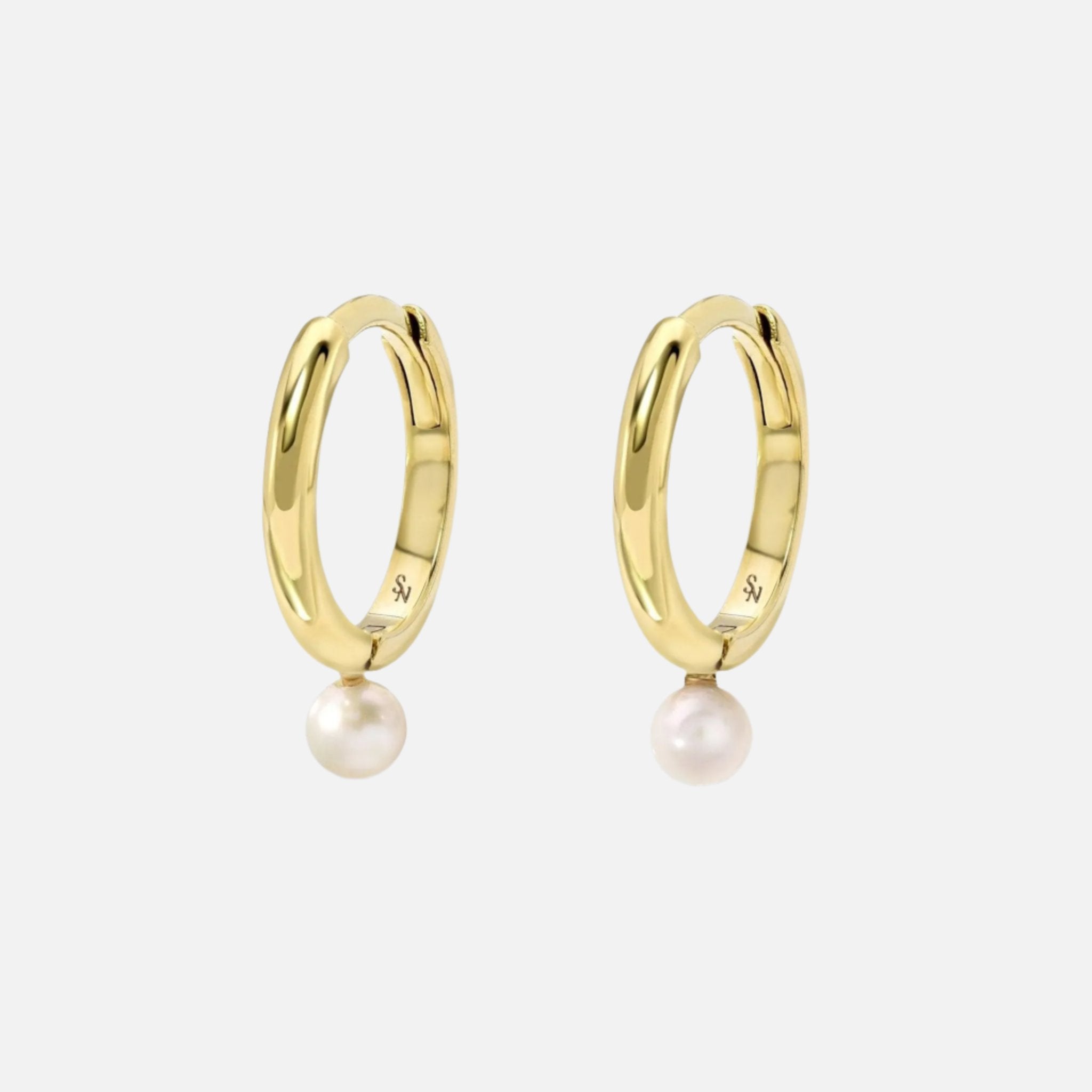 Single Pearl Hoop - 11 mm