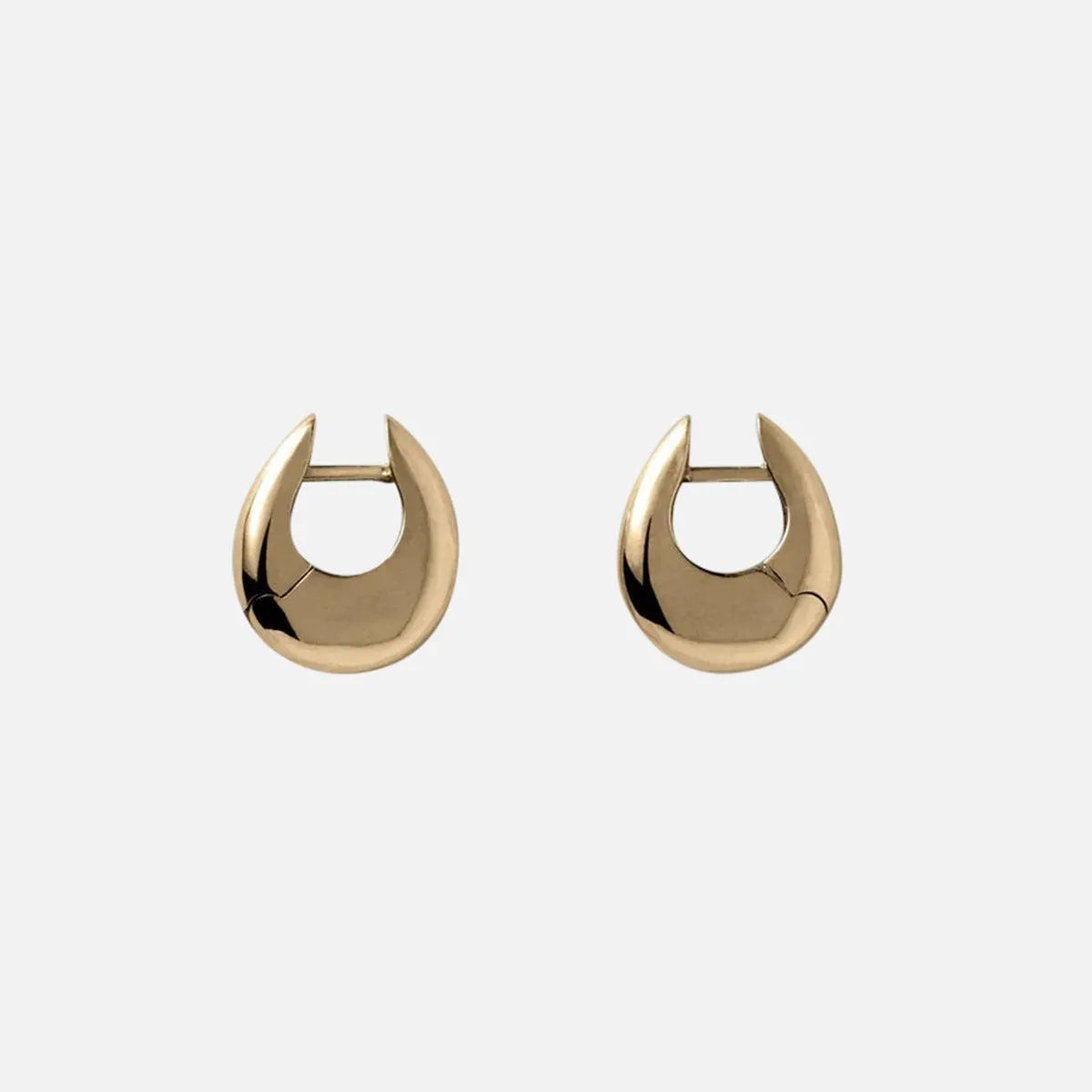 Sloping Hinge Hoop Earrings, Gold Plated, Small