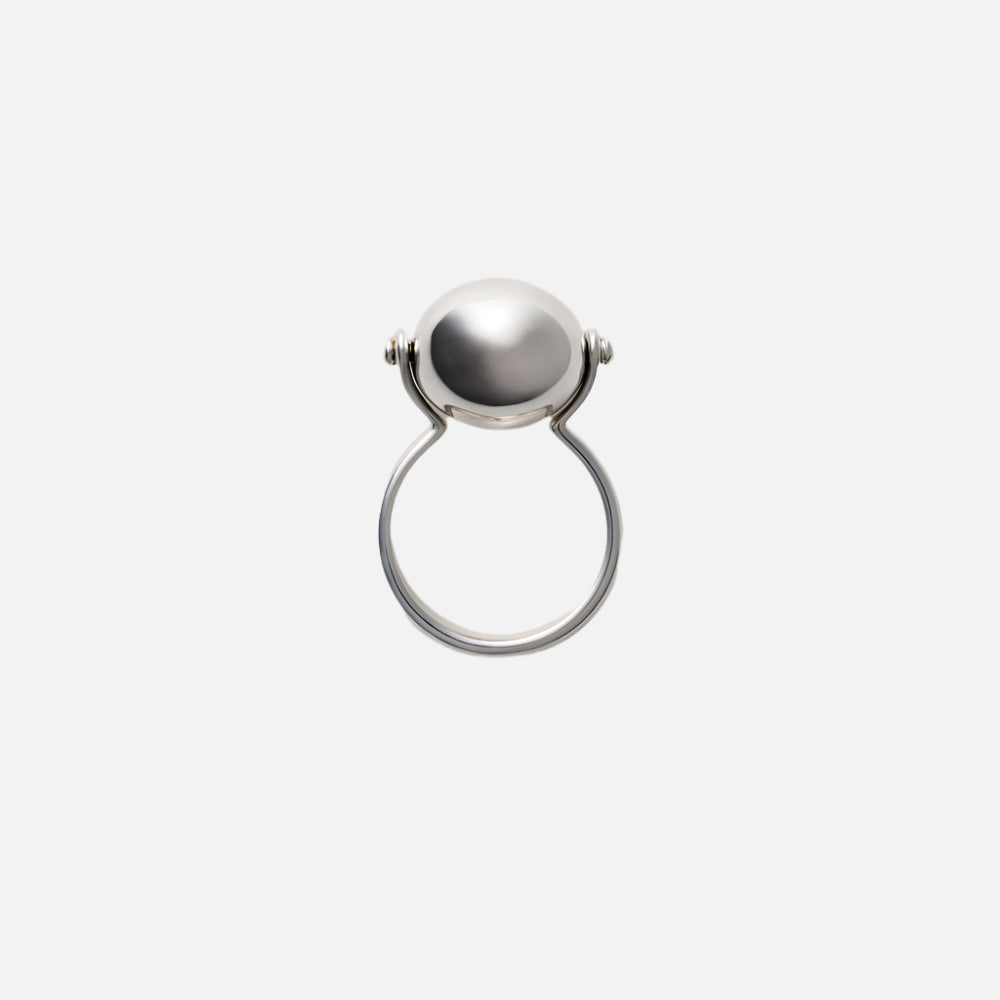 Small Ellipse Ring, Silver