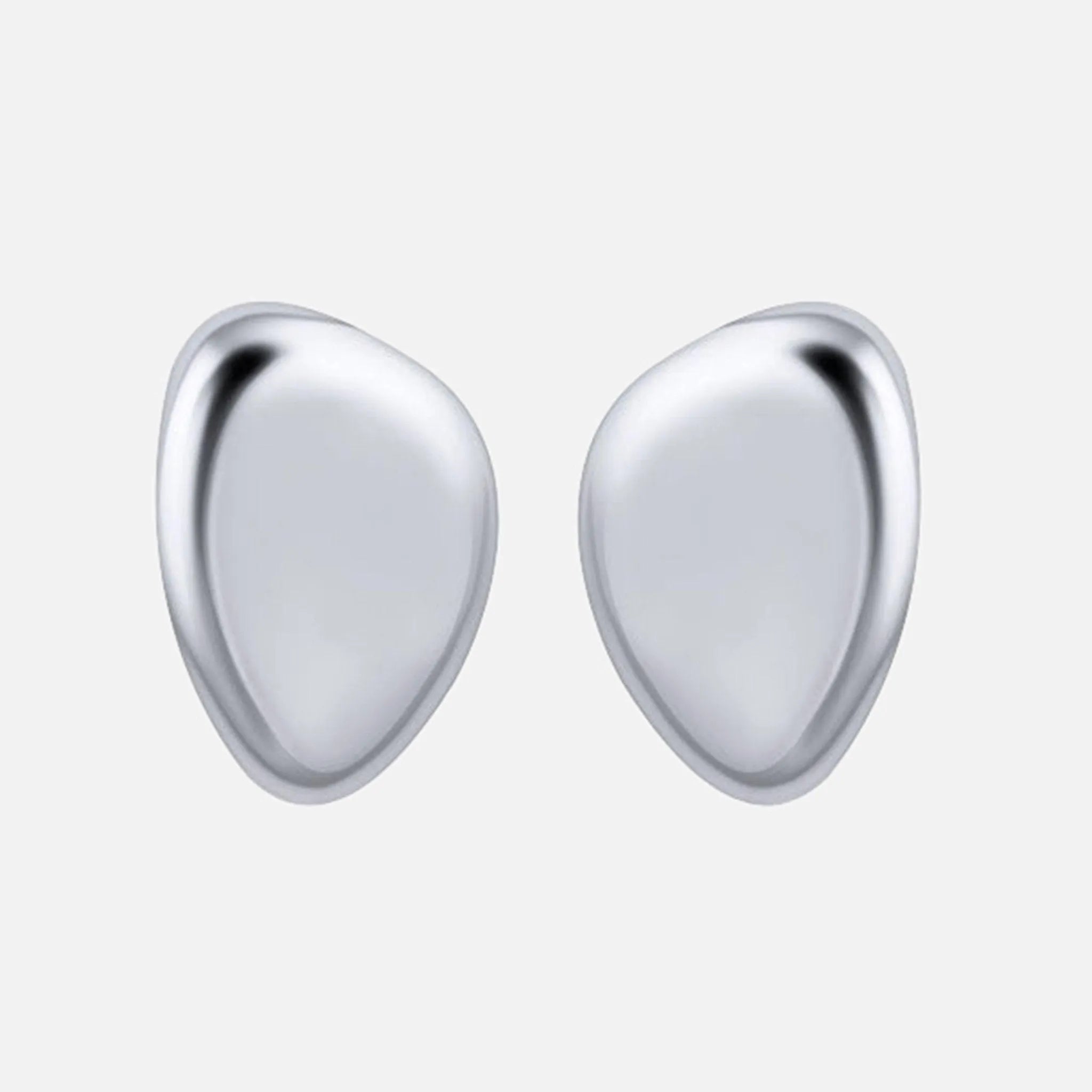 Small Oval Earrings, Silver