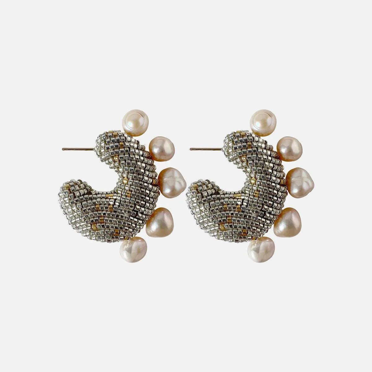 Solito Pearled Earrings, Golden